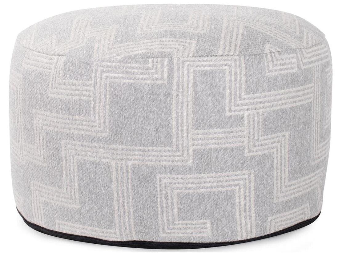 Howard Elliott Outdoor Syros Fog Fabric Cushion Ottoman