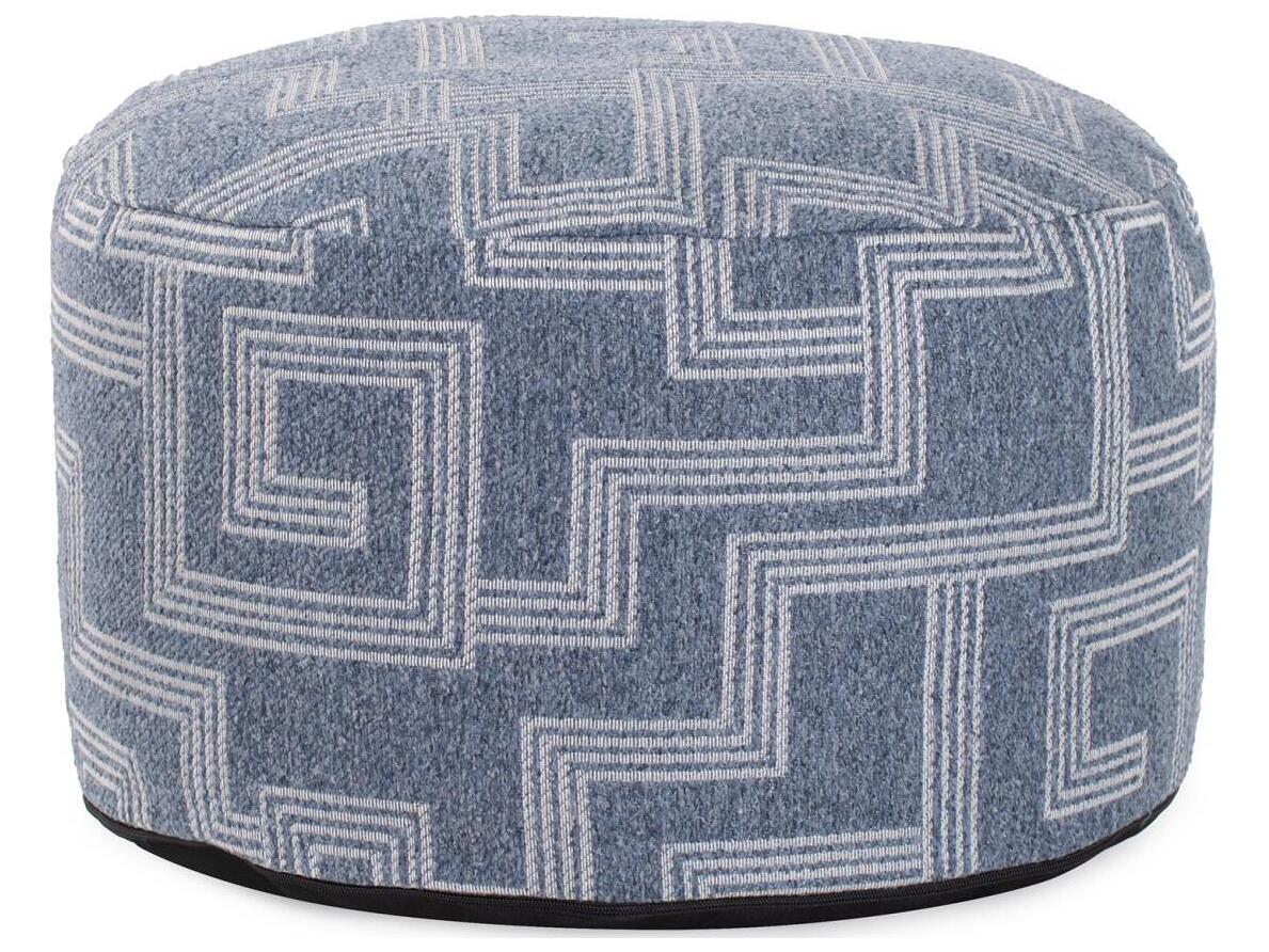 Howard Elliott Outdoor Syros Denim Fabric Cushion Ottoman