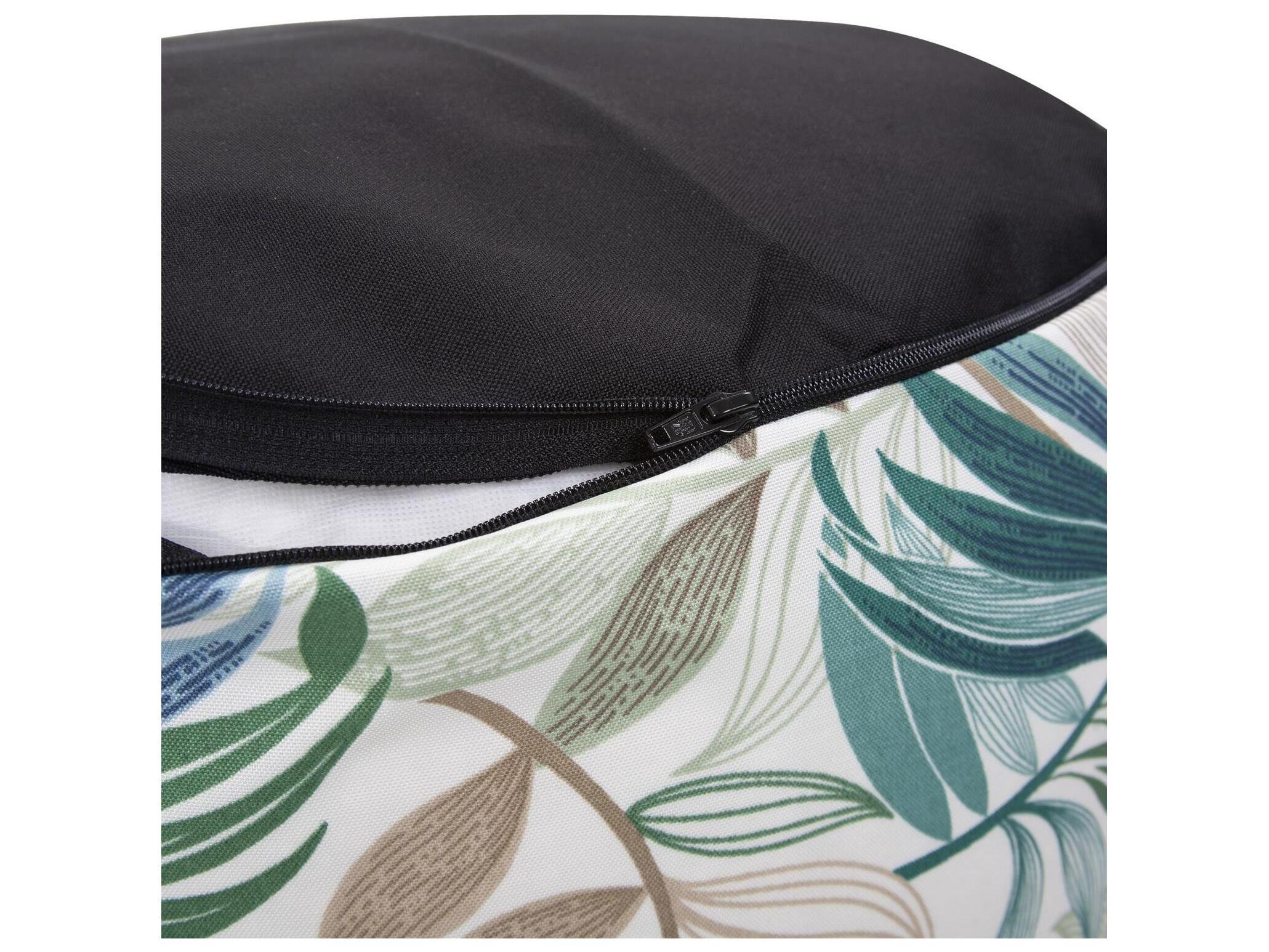 Howard Elliott Outdoor Fern Indigo Fabric Cushion Ottoman