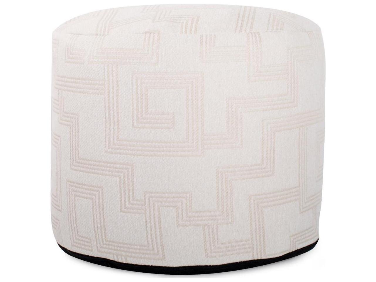 Howard Elliott Outdoor Syros Natural Fabric Cushion Ottoman