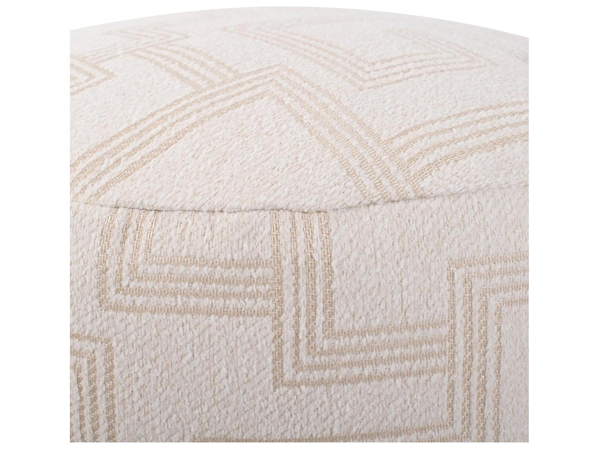 Howard Elliott Outdoor Syros Natural Fabric Cushion Ottoman