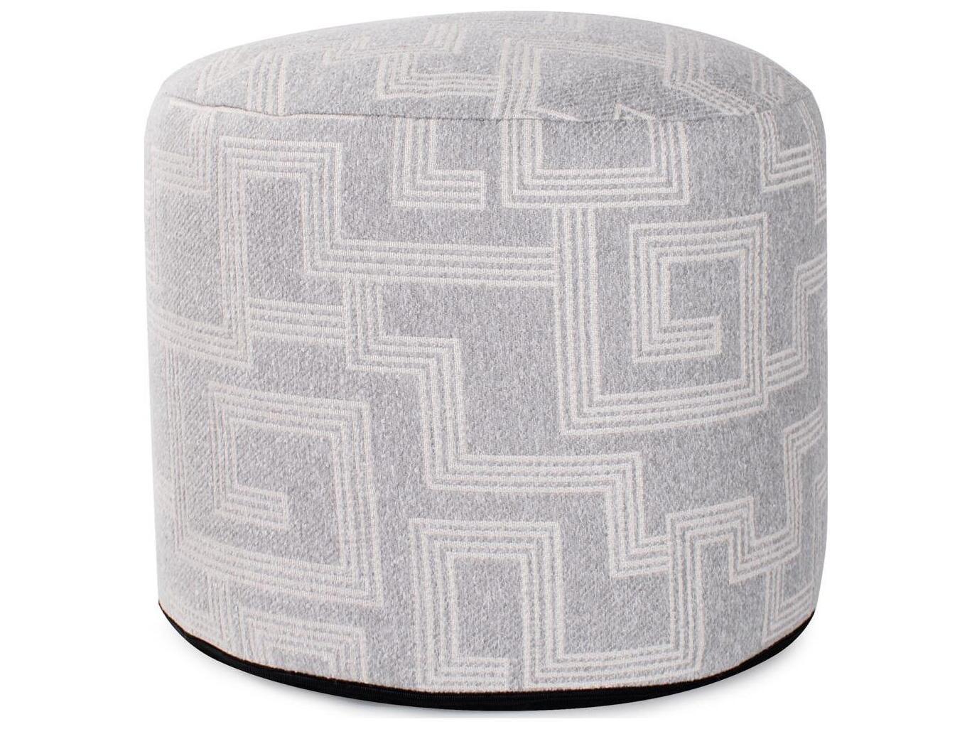 Howard Elliott Outdoor Syros Fog Fabric Cushion Ottoman