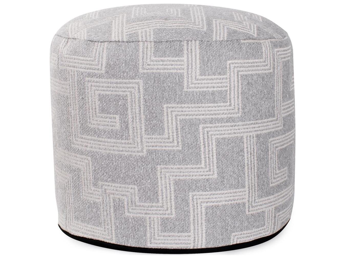 Howard Elliott Outdoor Syros Fog Fabric Cushion Ottoman