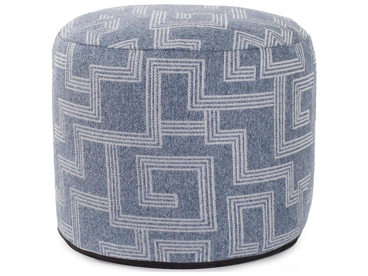 Howard Elliott Outdoor Syros Denim Fabric Cushion Ottoman