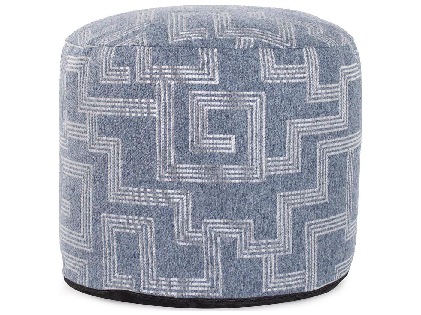 Howard Elliott Outdoor Syros Denim Fabric Cushion Ottoman
