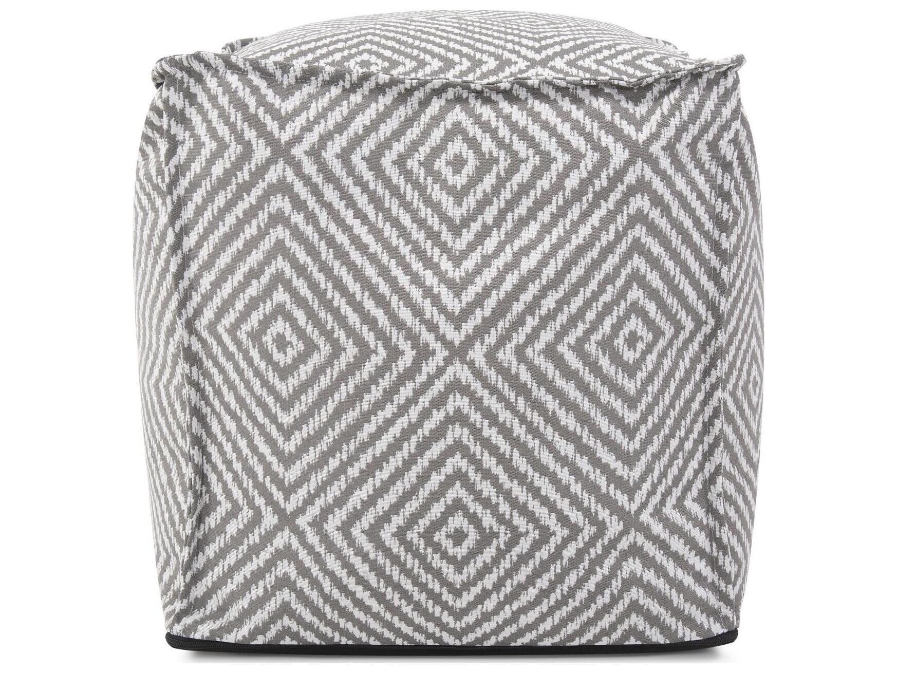 Howard Elliott Outdoor Helm Pewter Fabric Cushion Ottoman