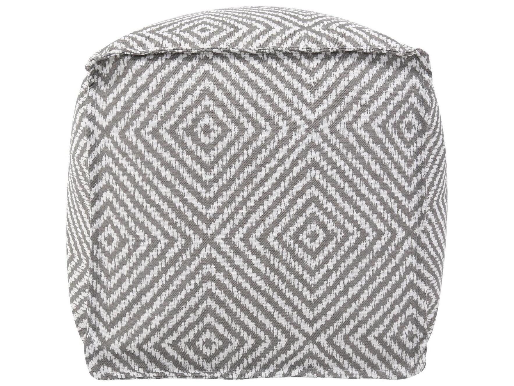 Howard Elliott Outdoor Helm Pewter Fabric Cushion Ottoman