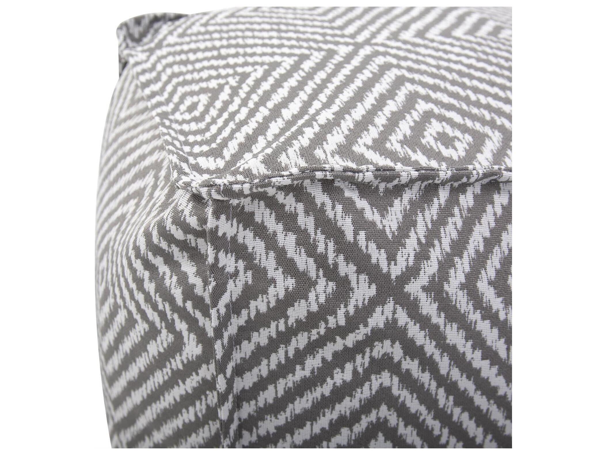 Howard Elliott Outdoor Helm Pewter Fabric Cushion Ottoman