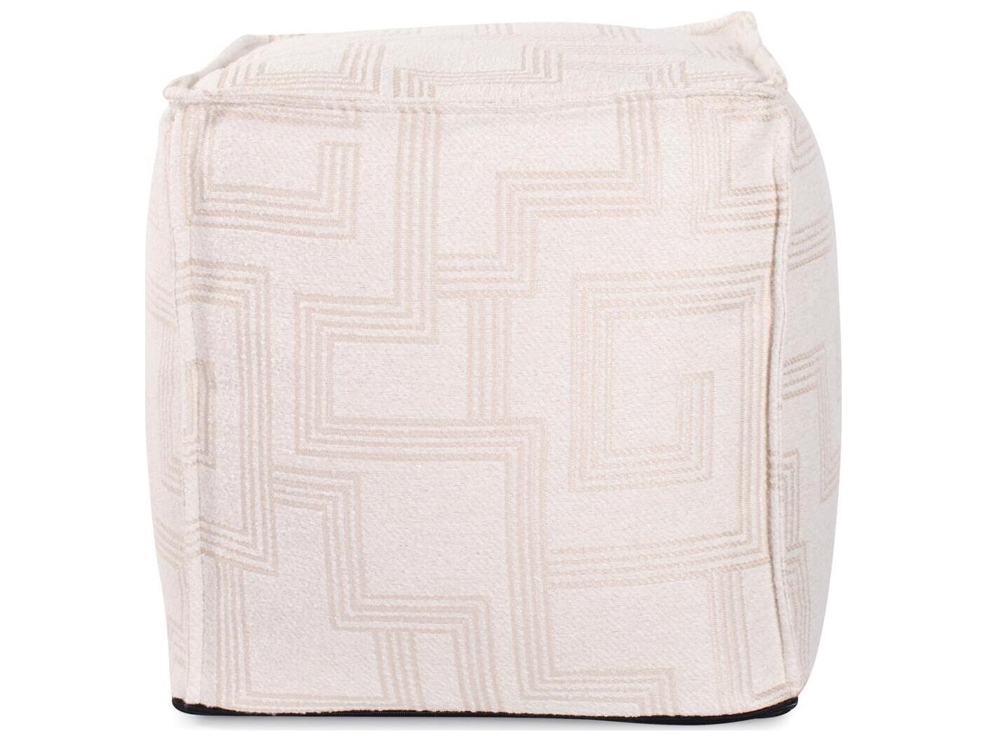 Howard Elliott Outdoor Syros Natural Fabric Cushion Ottoman