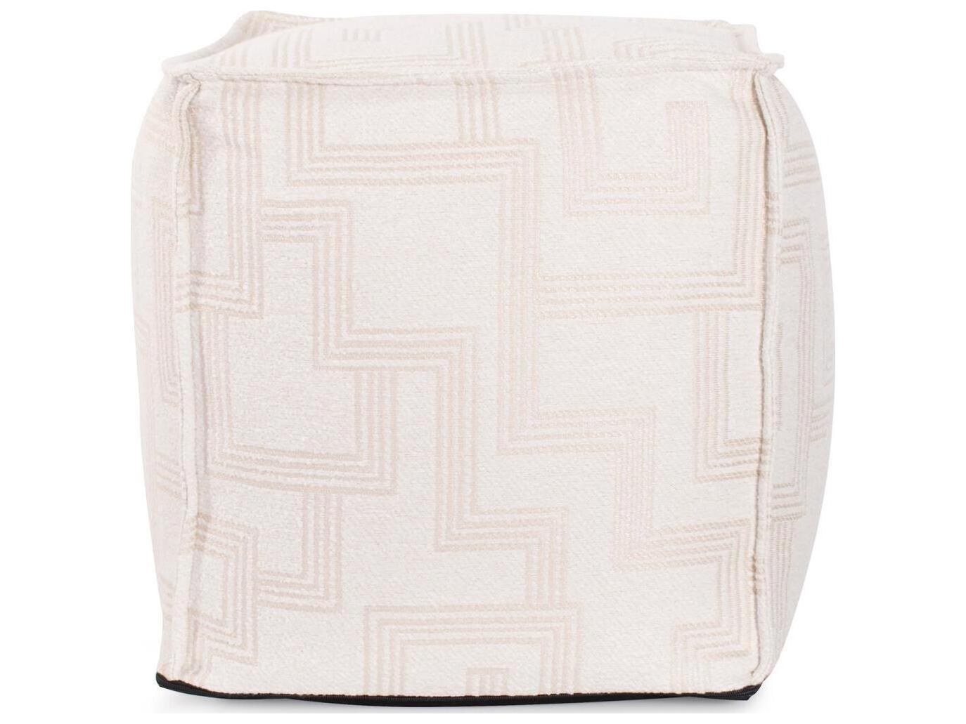 Howard Elliott Outdoor Syros Natural Fabric Cushion Ottoman