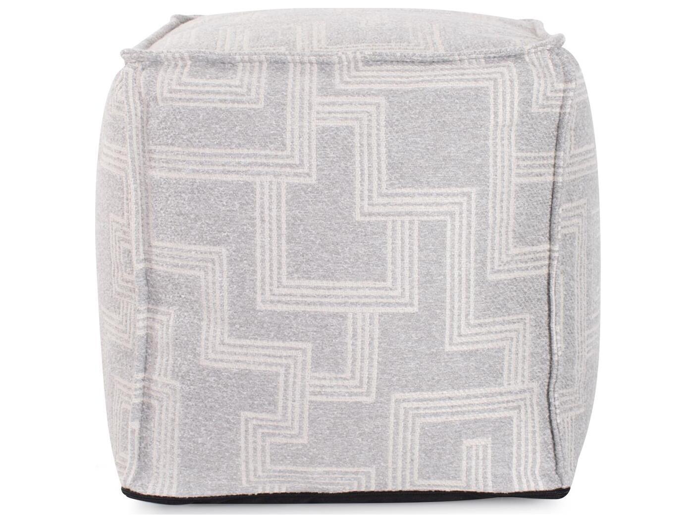 Howard Elliott Outdoor Syros Fog Fabric Cushion Ottoman