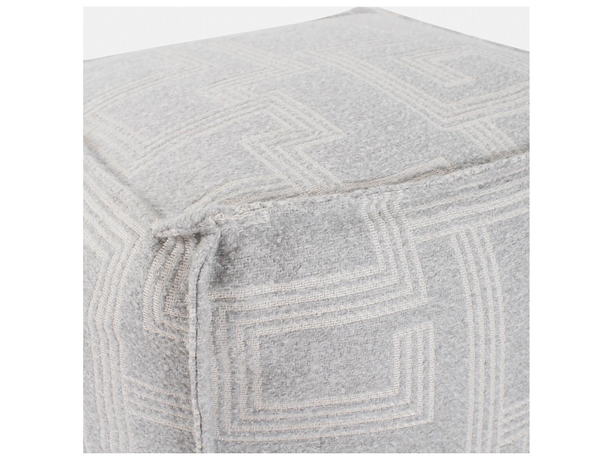 Howard Elliott Outdoor Syros Fog Fabric Cushion Ottoman