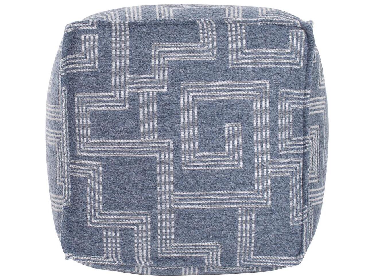 Howard Elliott Outdoor Syros Denim Fabric Cushion Ottoman