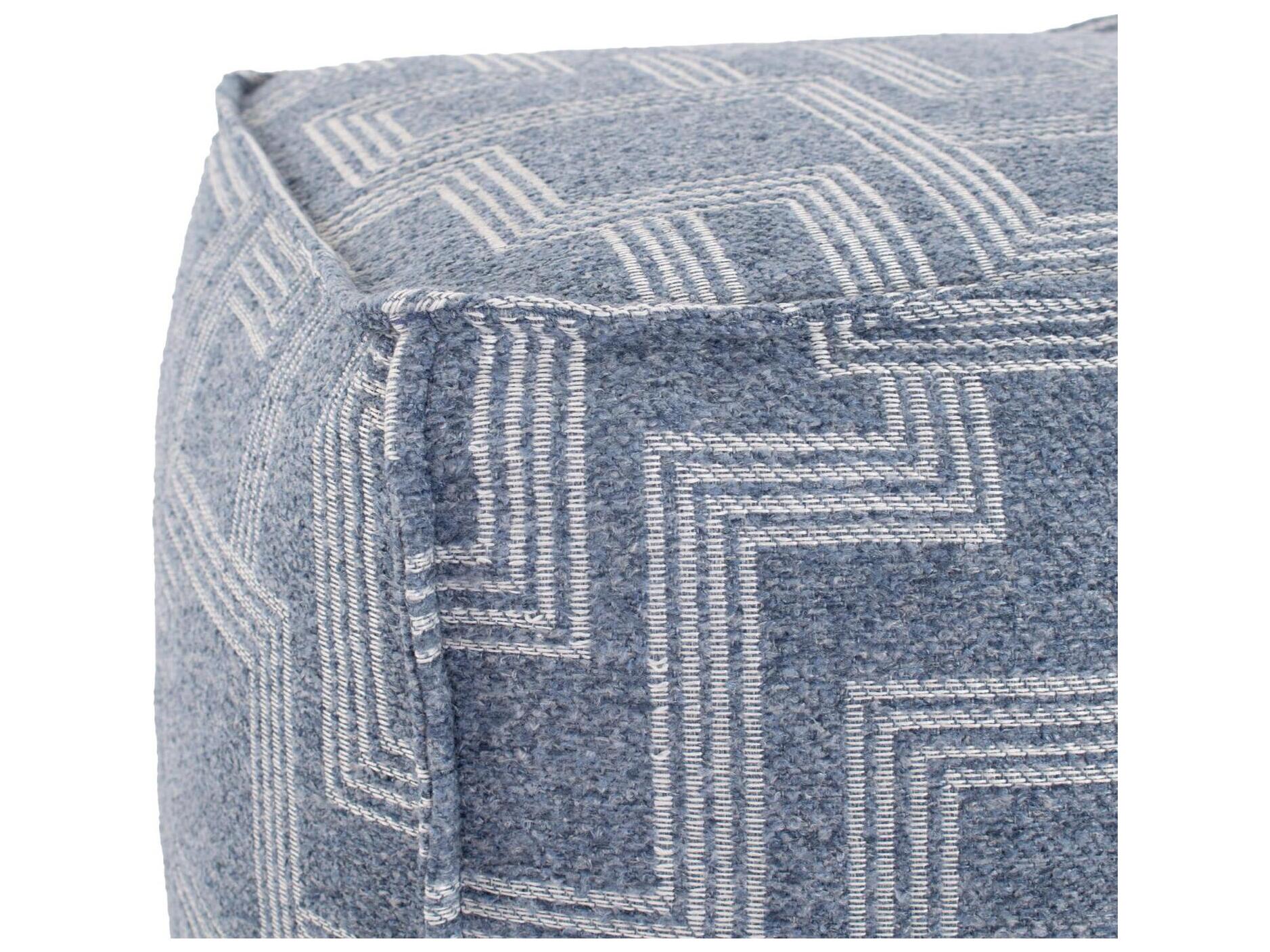 Howard Elliott Outdoor Syros Denim Fabric Cushion Ottoman
