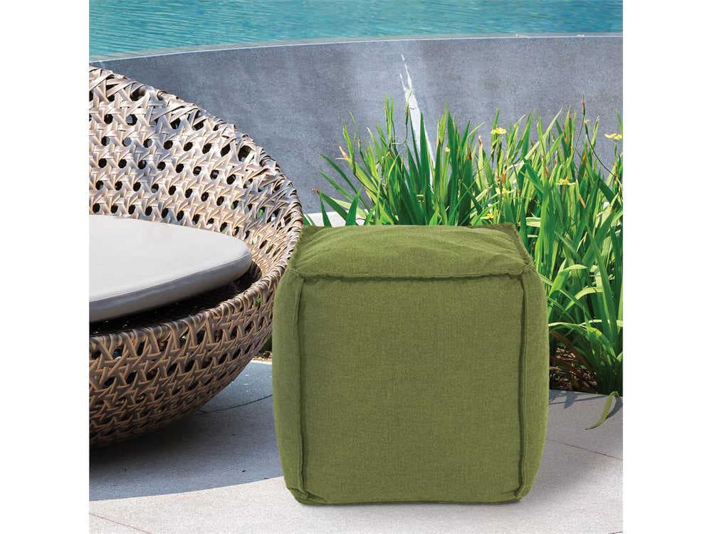 Howard Elliott Outdoor Patio Seascape Moss Fabric Cushion Ottoman