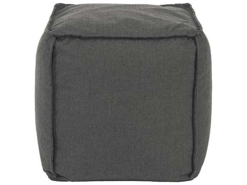 Howard Elliott Outdoor Patio Seascape Charcoal Fabric Cushion Ottoman