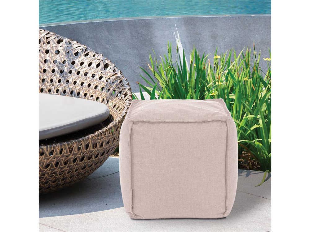 Howard Elliott Outdoor Patio Seascape Sand Fabric Cushion Ottoman