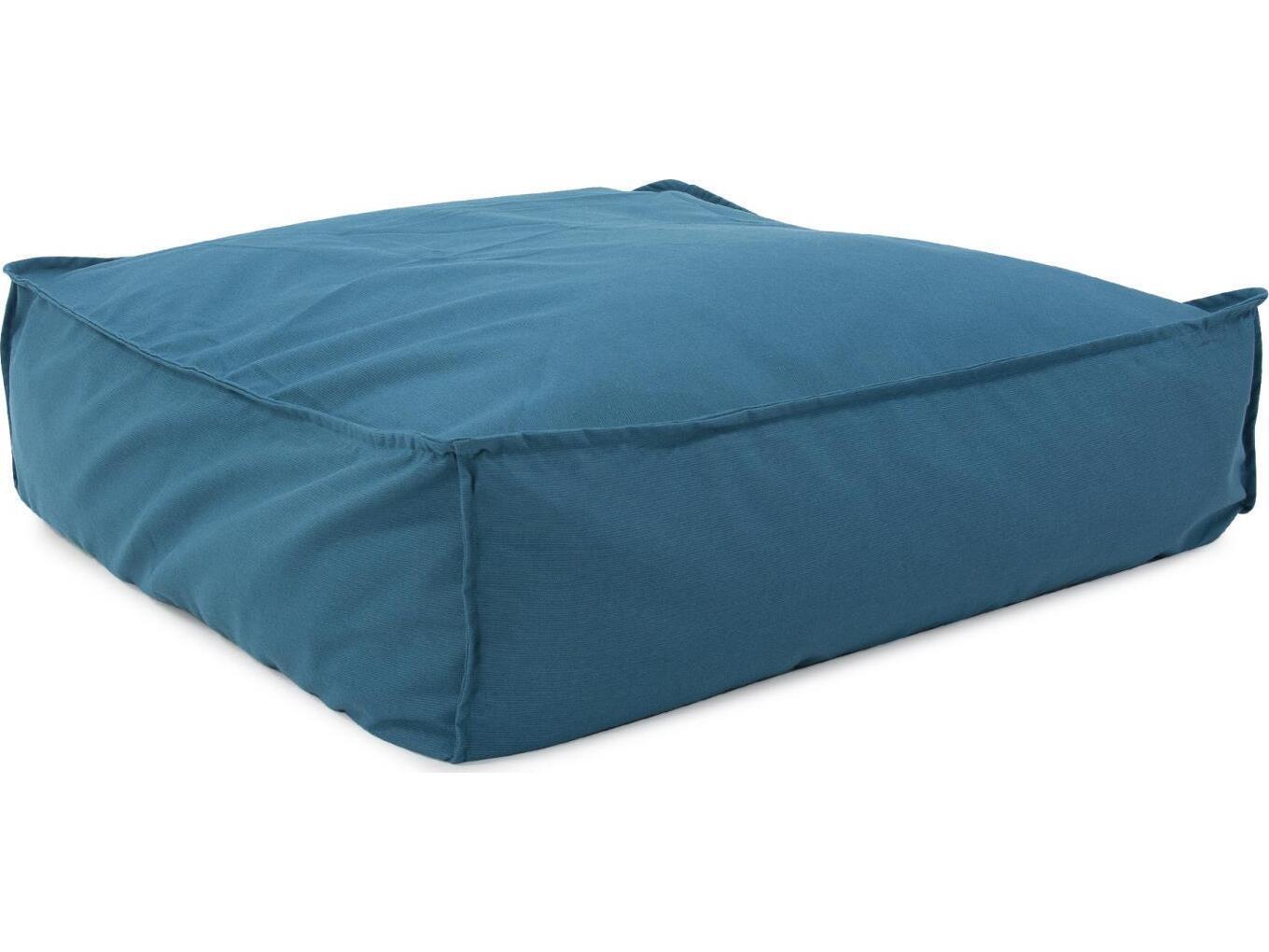 Howard Elliott Outdoor Seascape Turquoise Fabric Cushion Ottoman