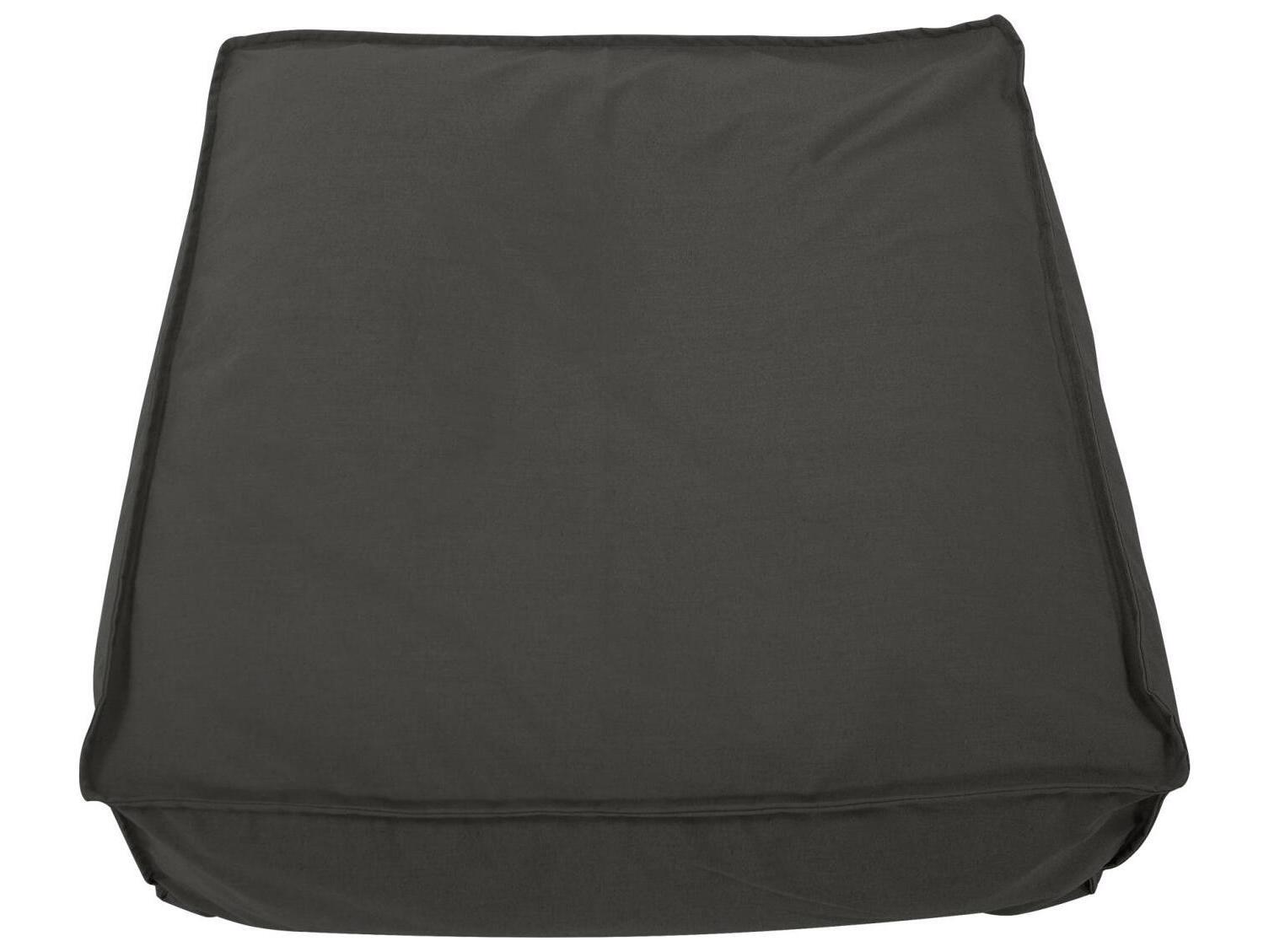 Howard Elliott Outdoor Seascape Charcoal Fabric Cushion Ottoman