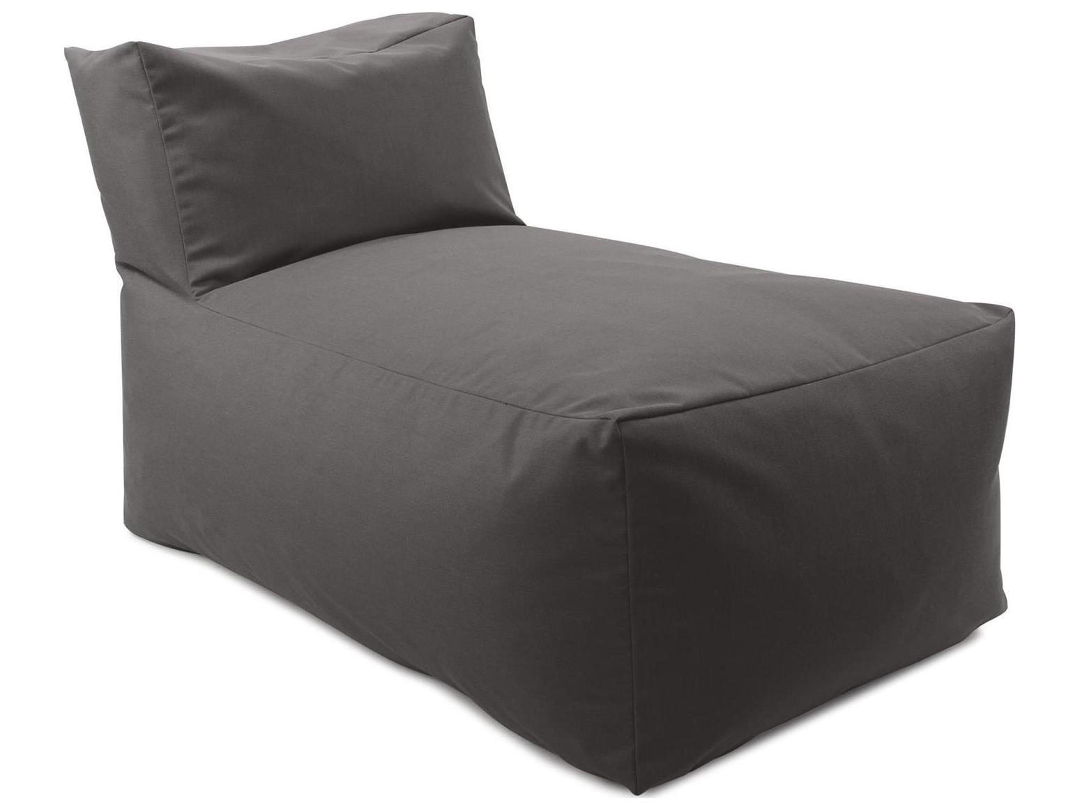 Howard Elliott Outdoor Seascape Charcoal Fabric Cushion Chaise Lounge