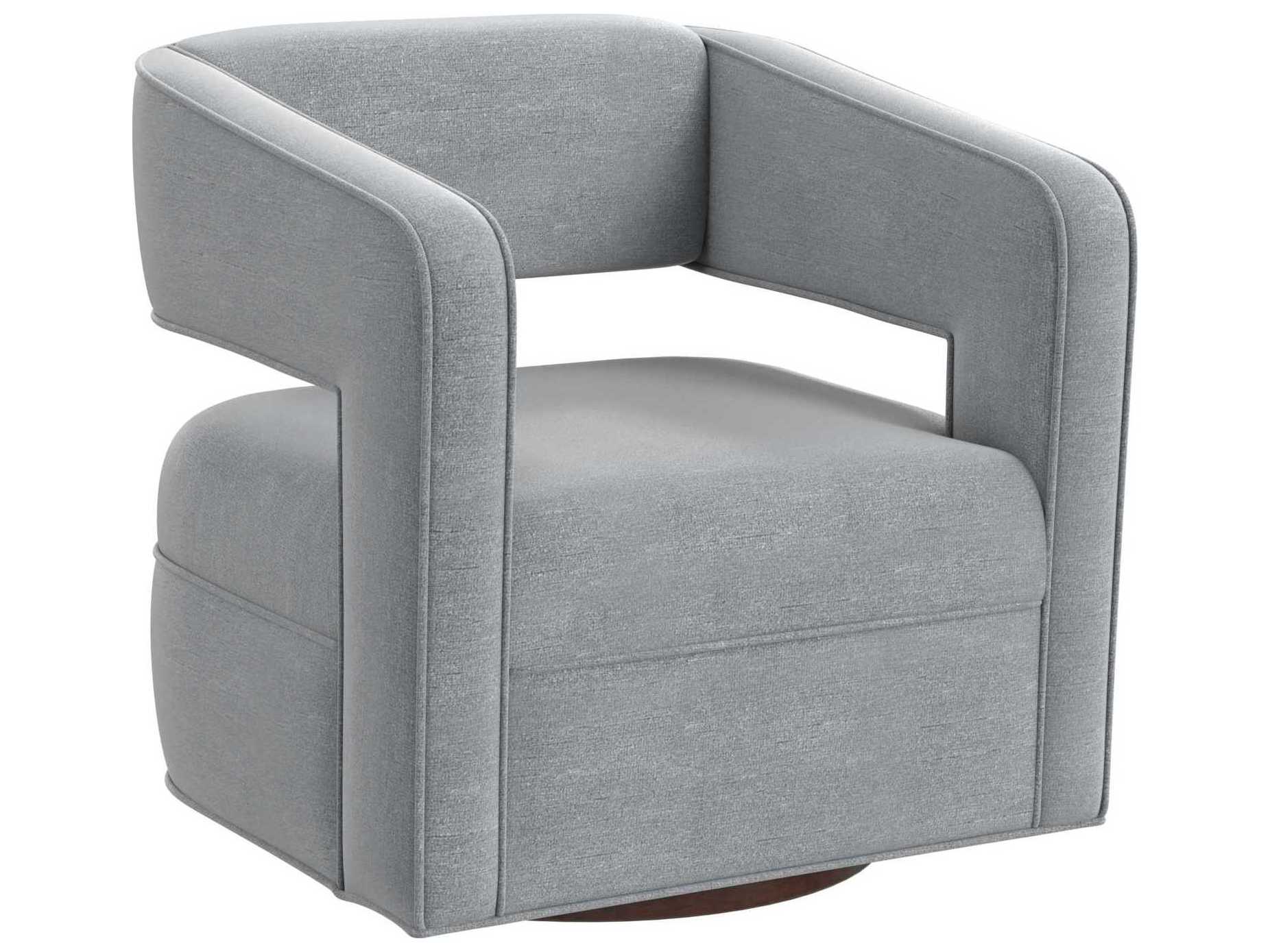 HF Custom by Hooker Furniture Mateo Swivel Gray Fabric Accent Chair