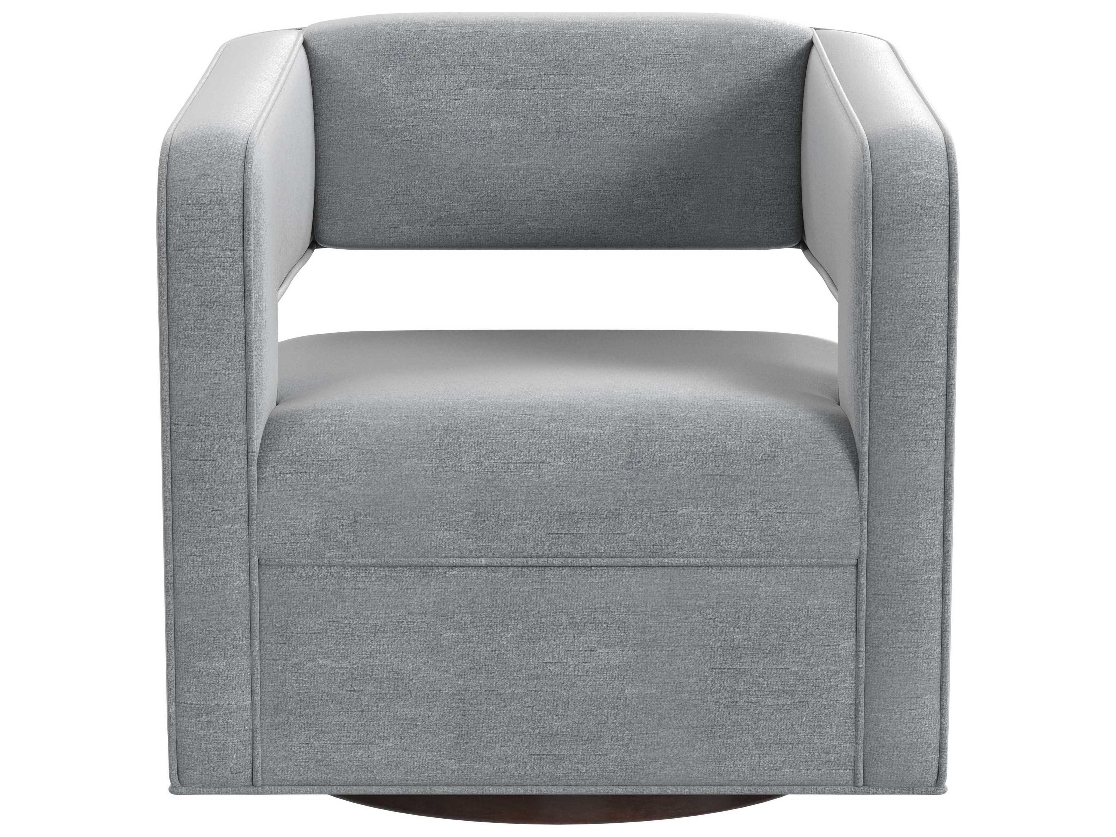 HF Custom by Hooker Furniture Mateo Swivel Gray Fabric Accent Chair