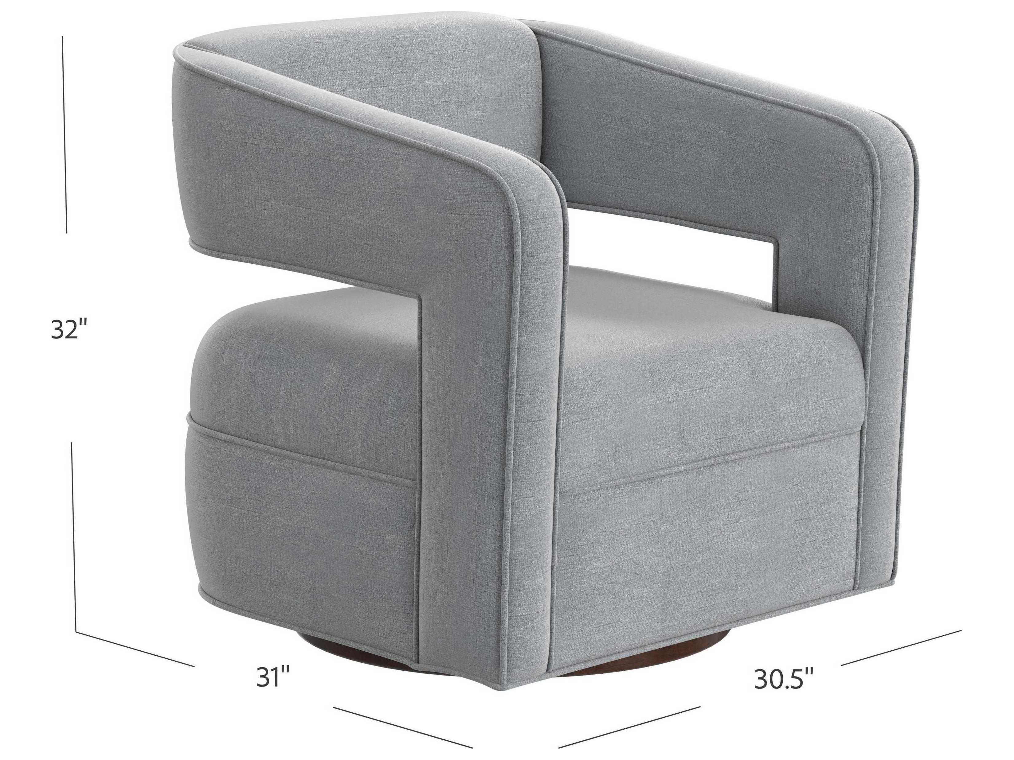 HF Custom by Hooker Furniture Mateo Swivel Gray Fabric Accent Chair