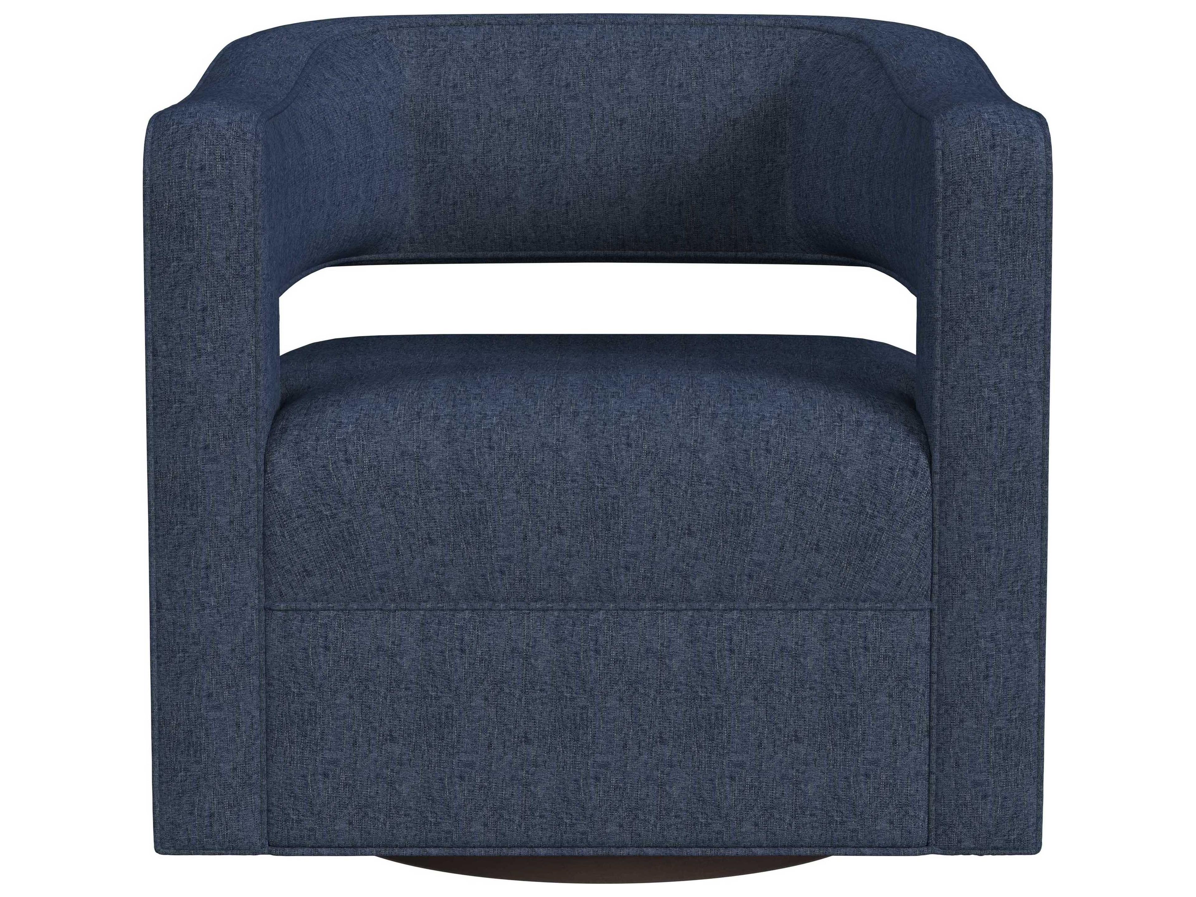 HF Custom by Hooker Furniture Max Swivel Blue Fabric Accent Chair
