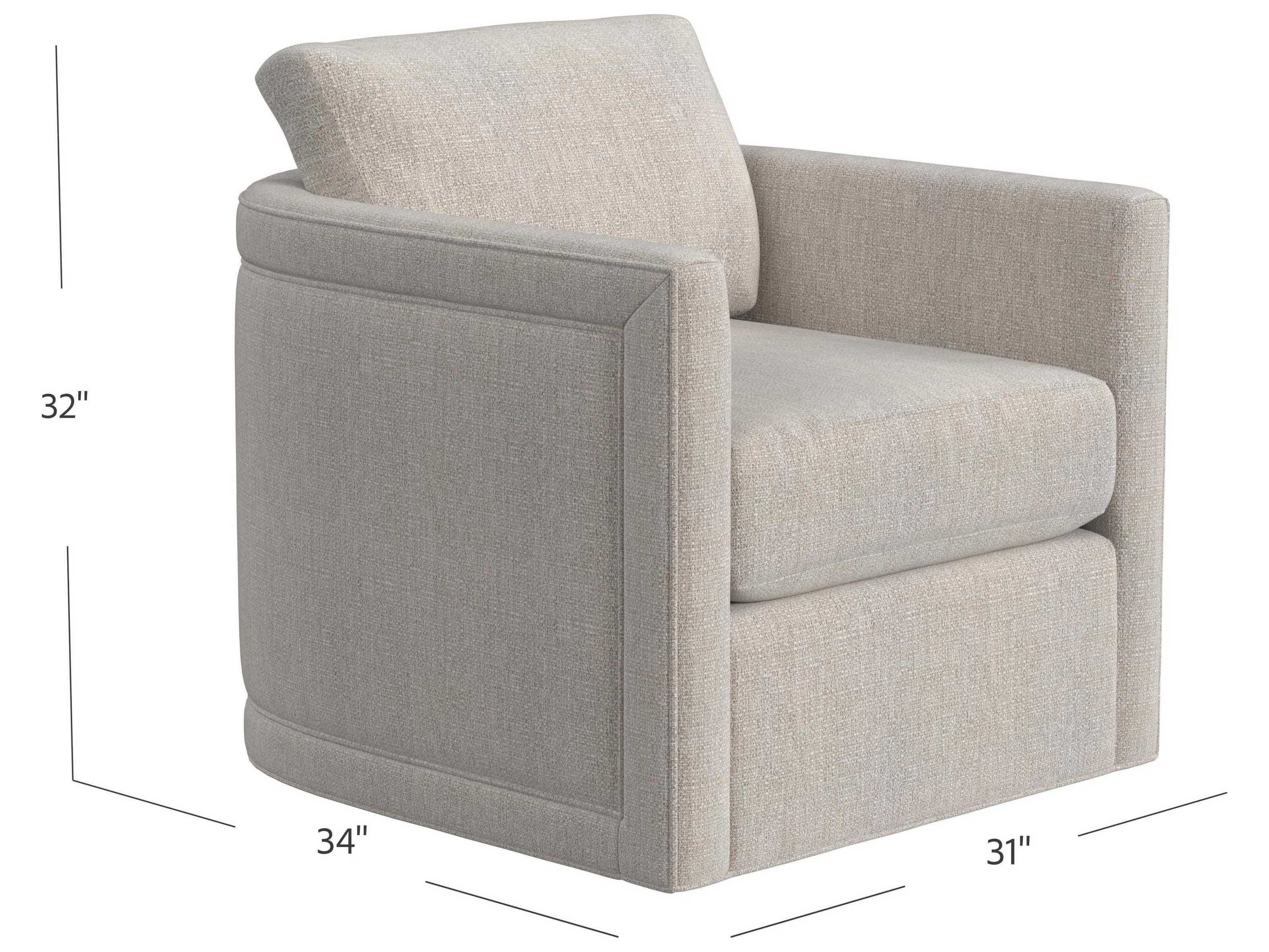 HF Custom by Hooker Furniture Clemintine Swivel Gray Fabric Accent Chair