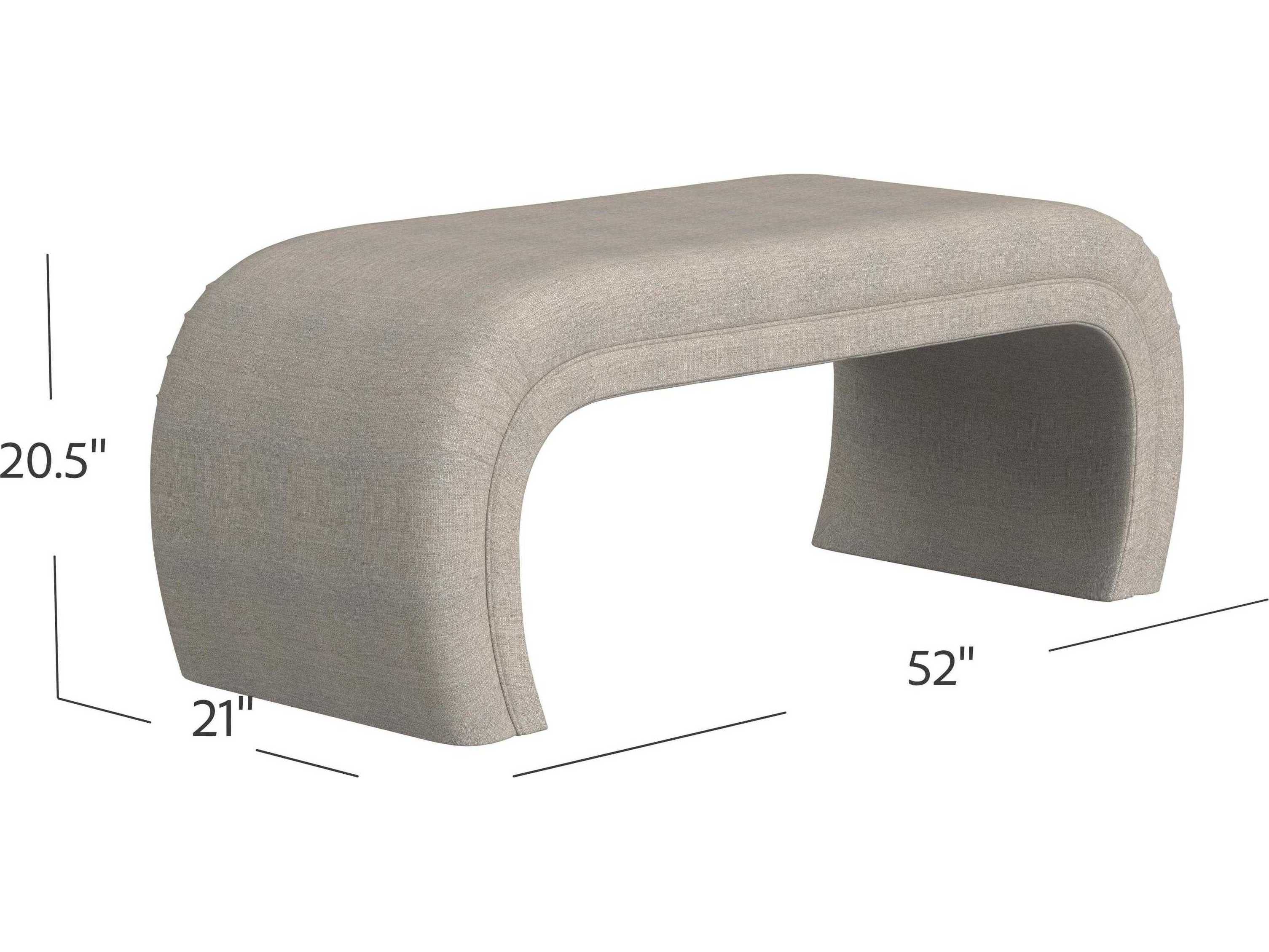 HF Custom by Hooker Furniture Gray Brown Upholstered Accent Bench