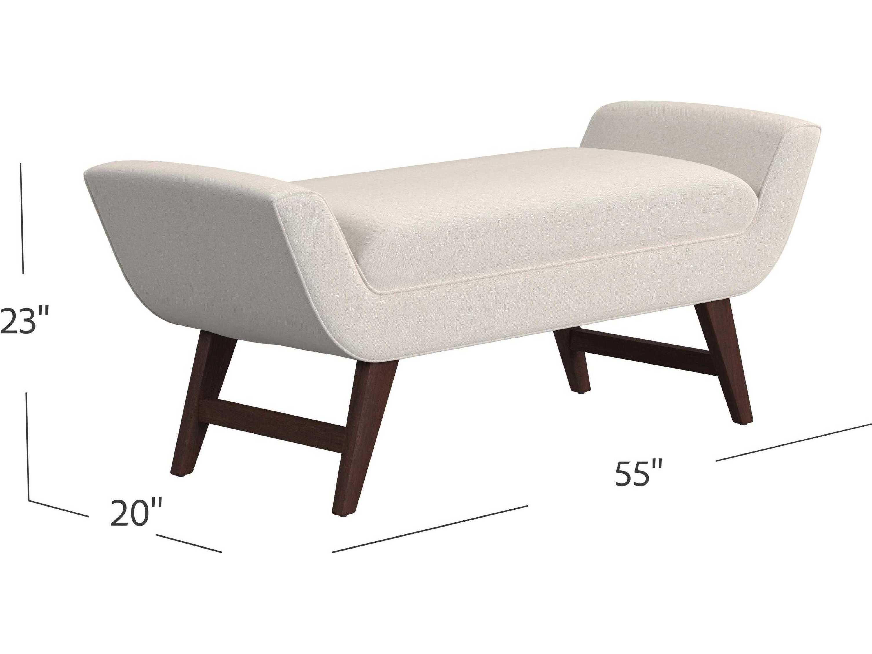 HF Custom by Hooker Furniture Beige Brown White Upholstered Accent Bench