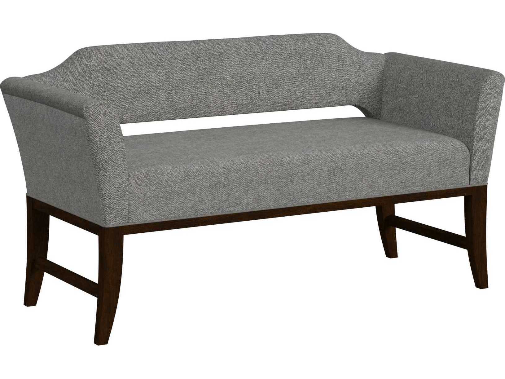 HF Custom by Hooker Furniture Grey Brown Upholstered Accent Bench