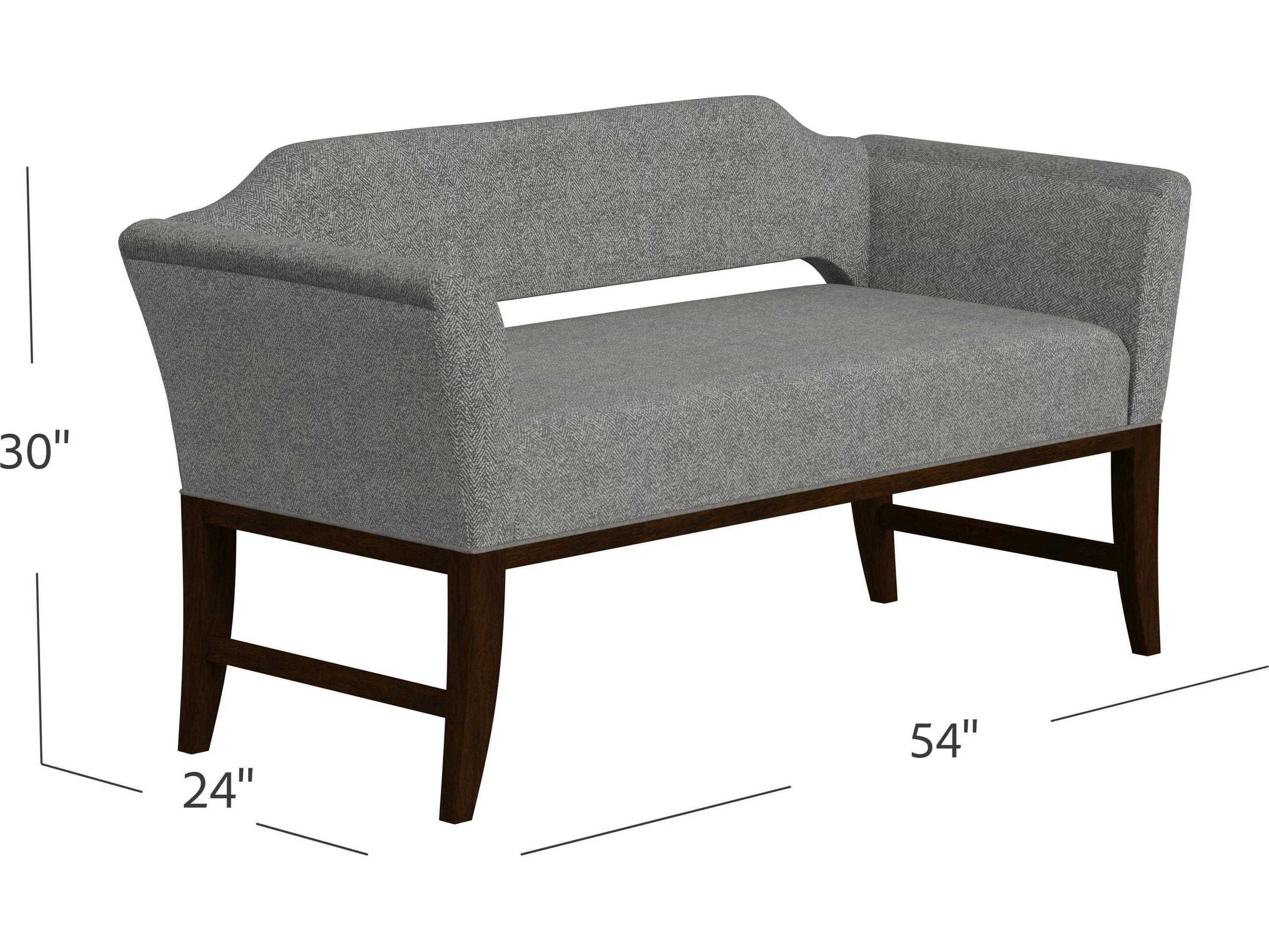 HF Custom by Hooker Furniture Grey Brown Upholstered Accent Bench