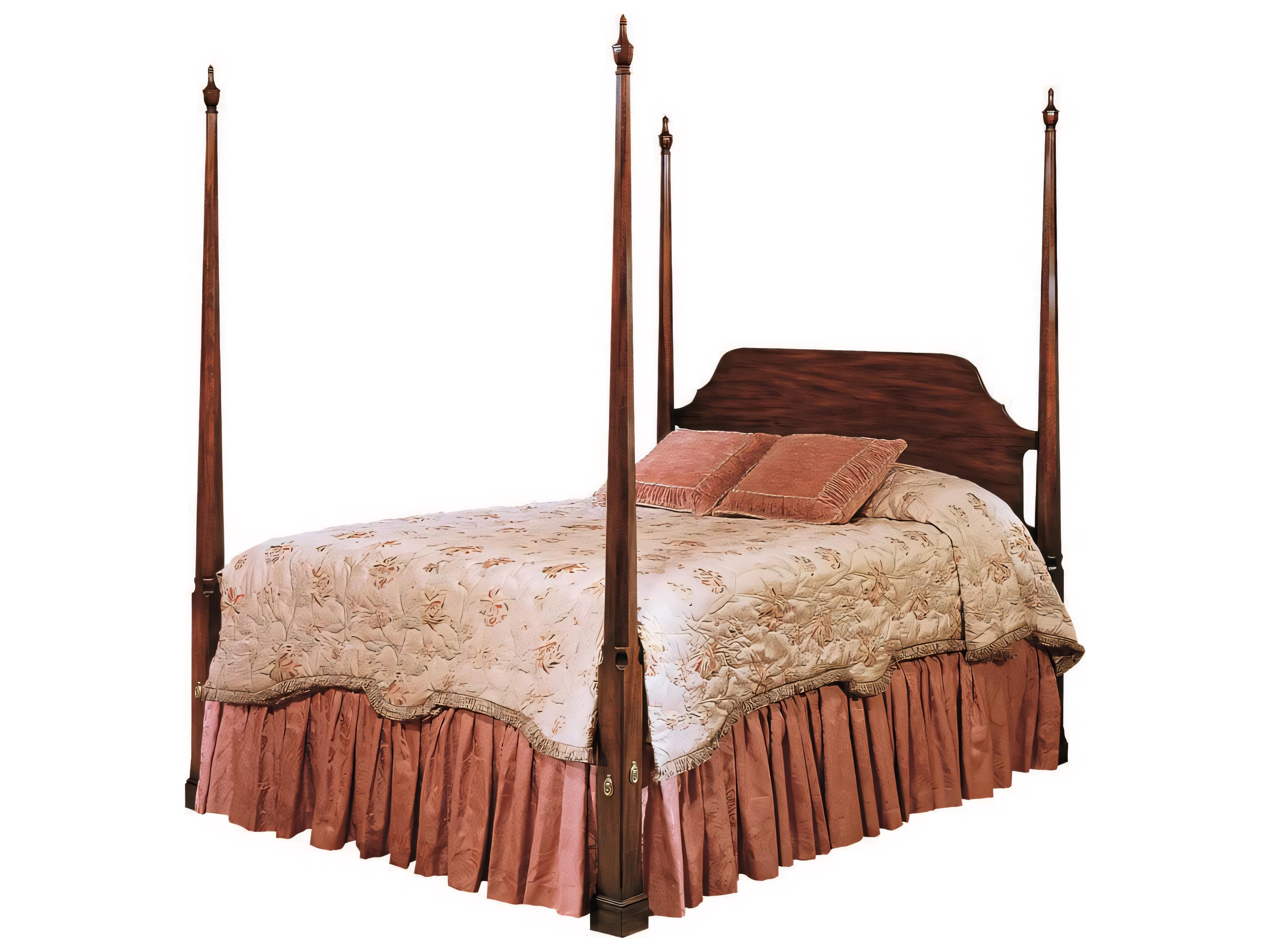 Henkel Harris Cherry Mahogany Wood King Poster Bed