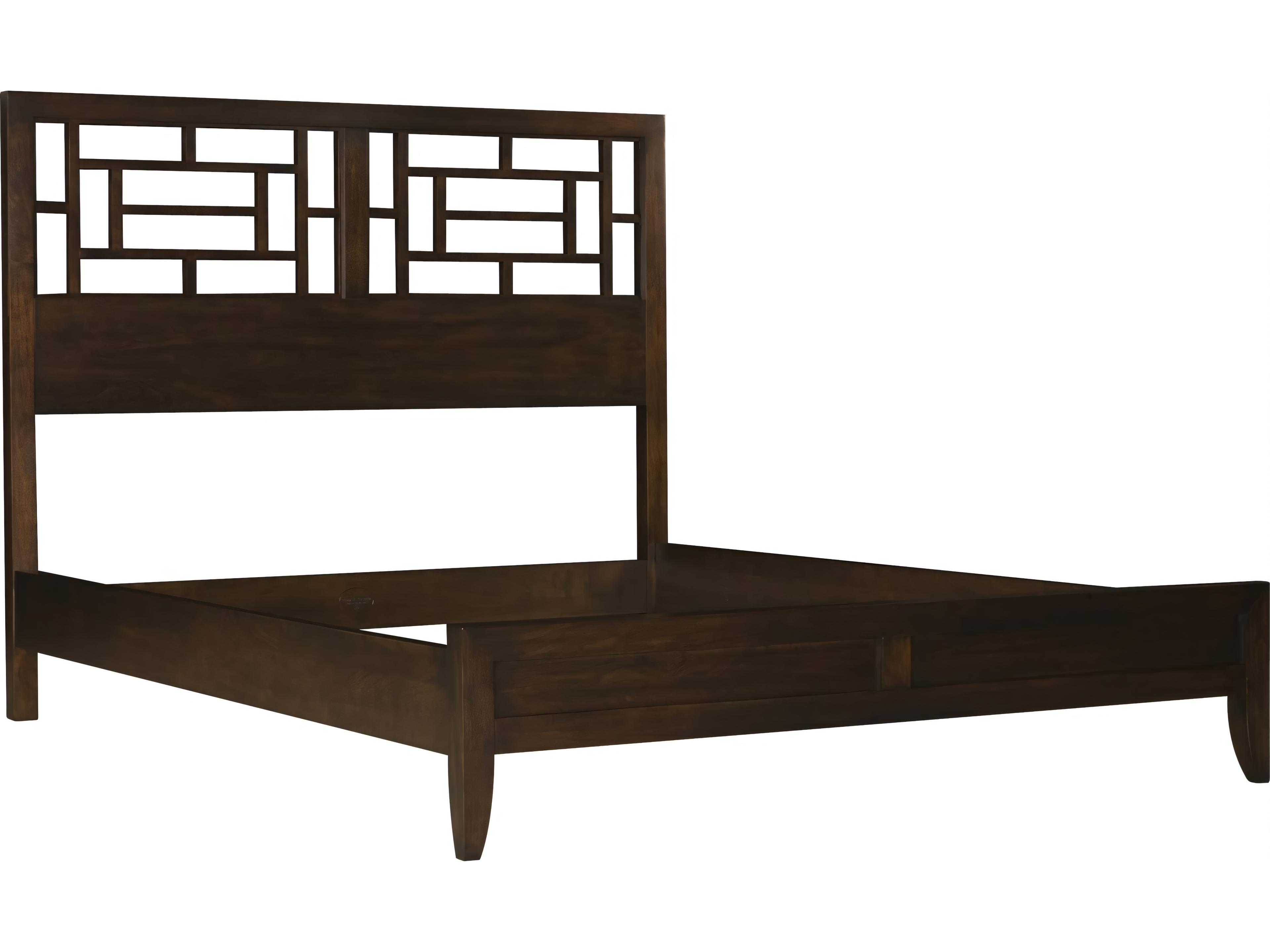 Henkel Harris Brown Mahogany Wood California King Platform Bed