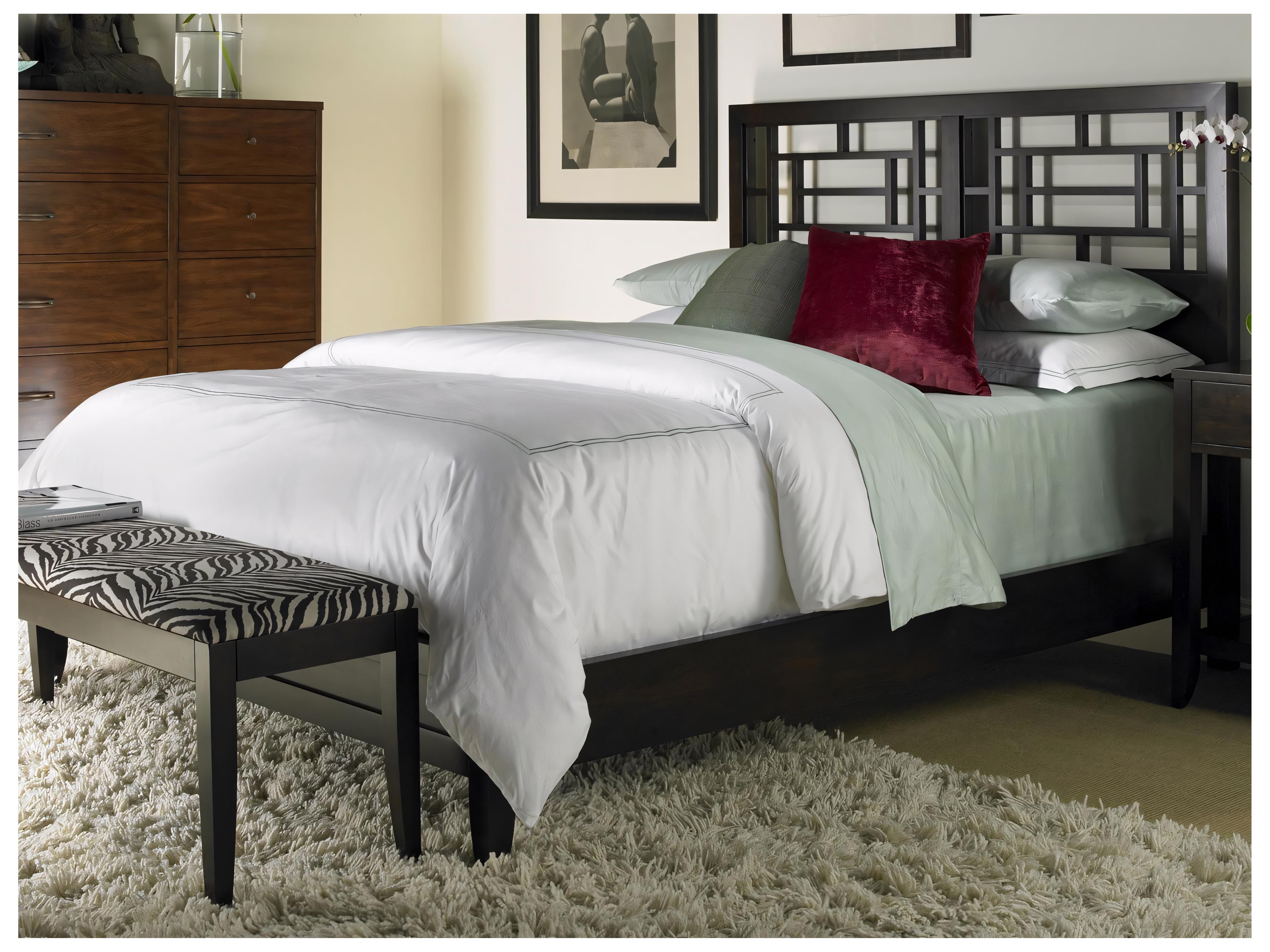 Henkel Harris Brown Mahogany Wood California King Platform Bed