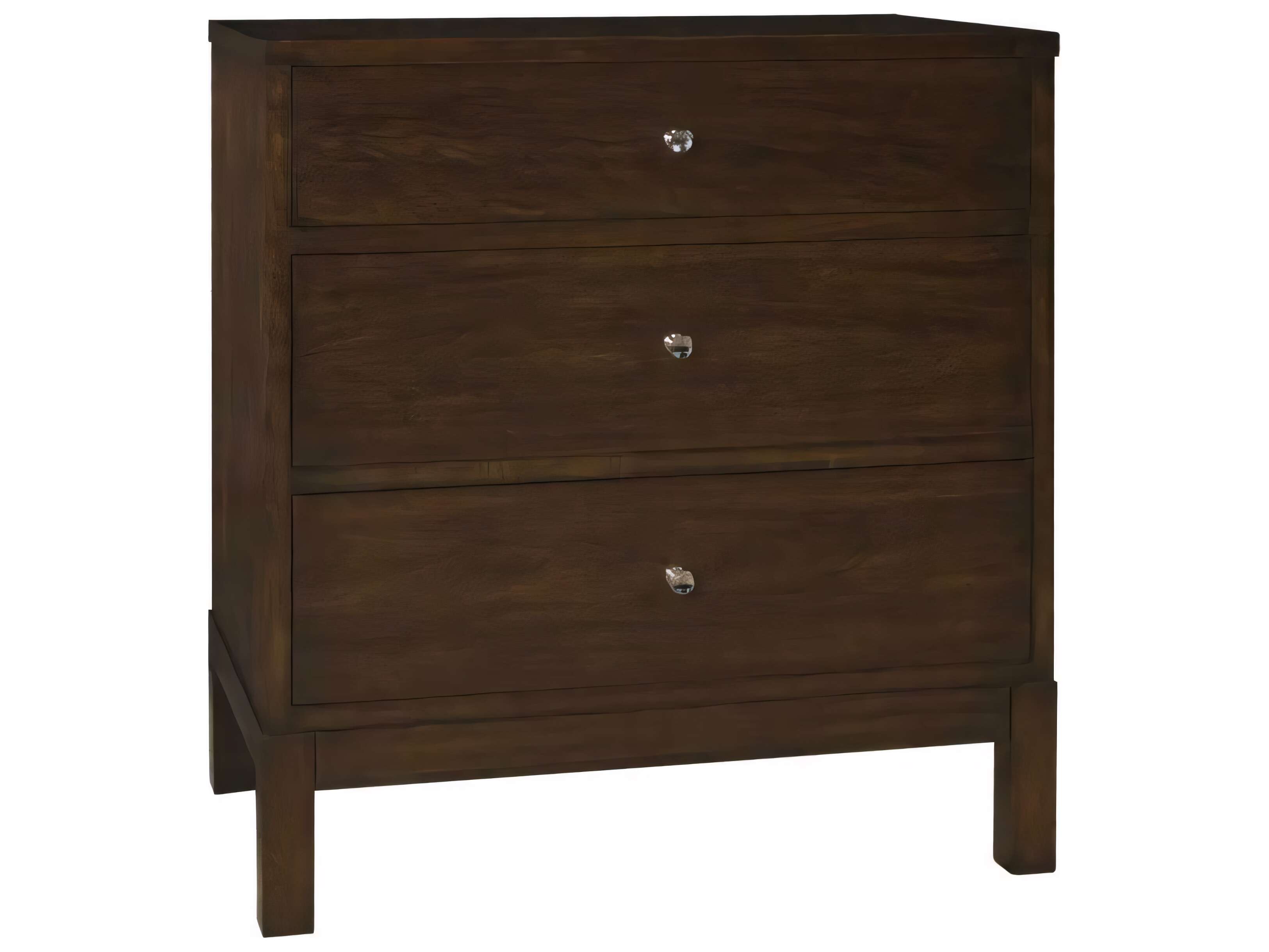 Henkel Harris 3-Drawers Brown Mahogany Wood Nightstand