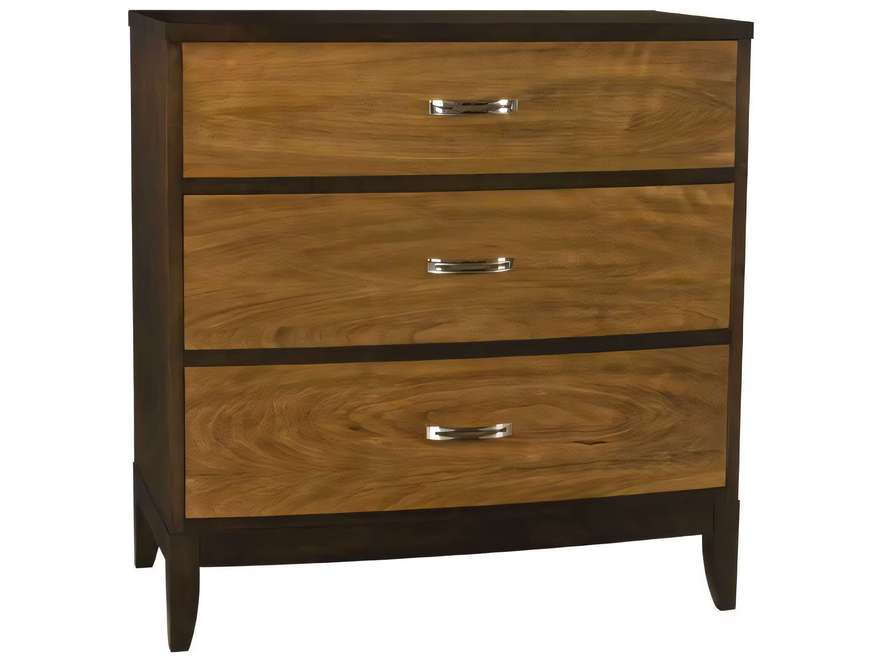 Henkel Harris Bowfront 3-Drawers Brown Mahogany Wood Dresser