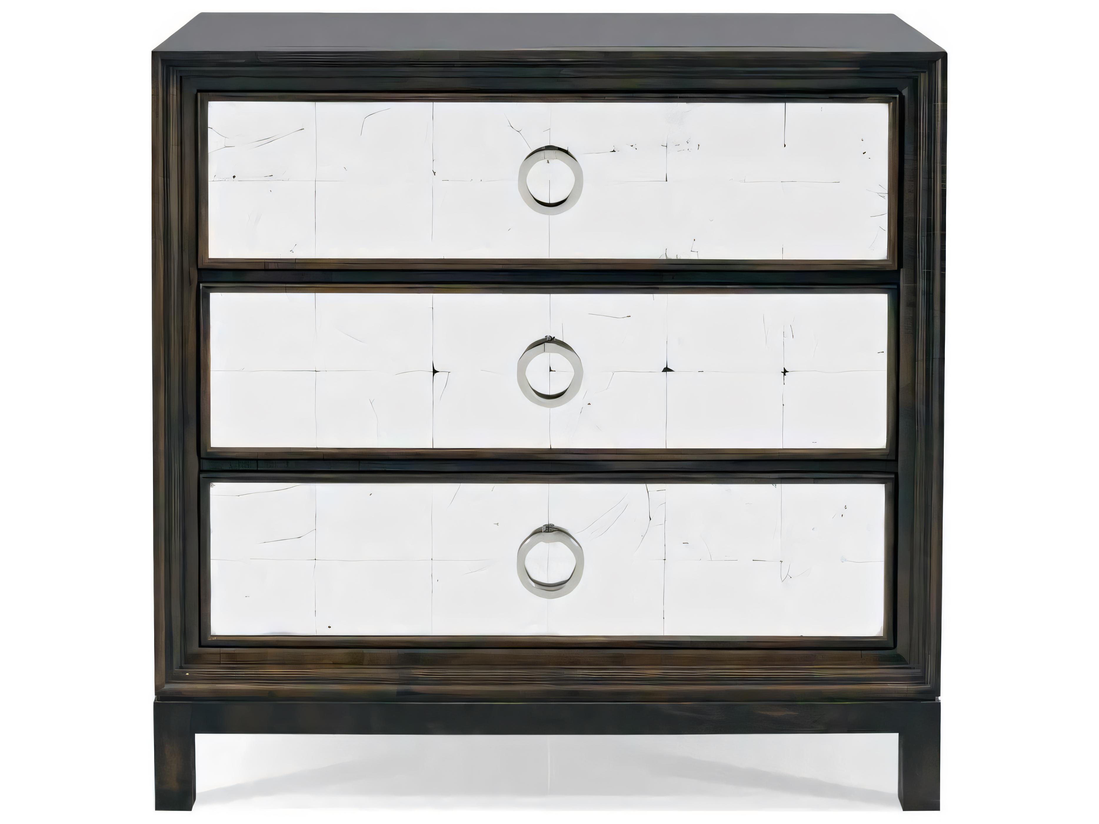 Hickory White Custom Elements Cabinet Shop Eglomise 3-Drawer White Alex Accent Chest