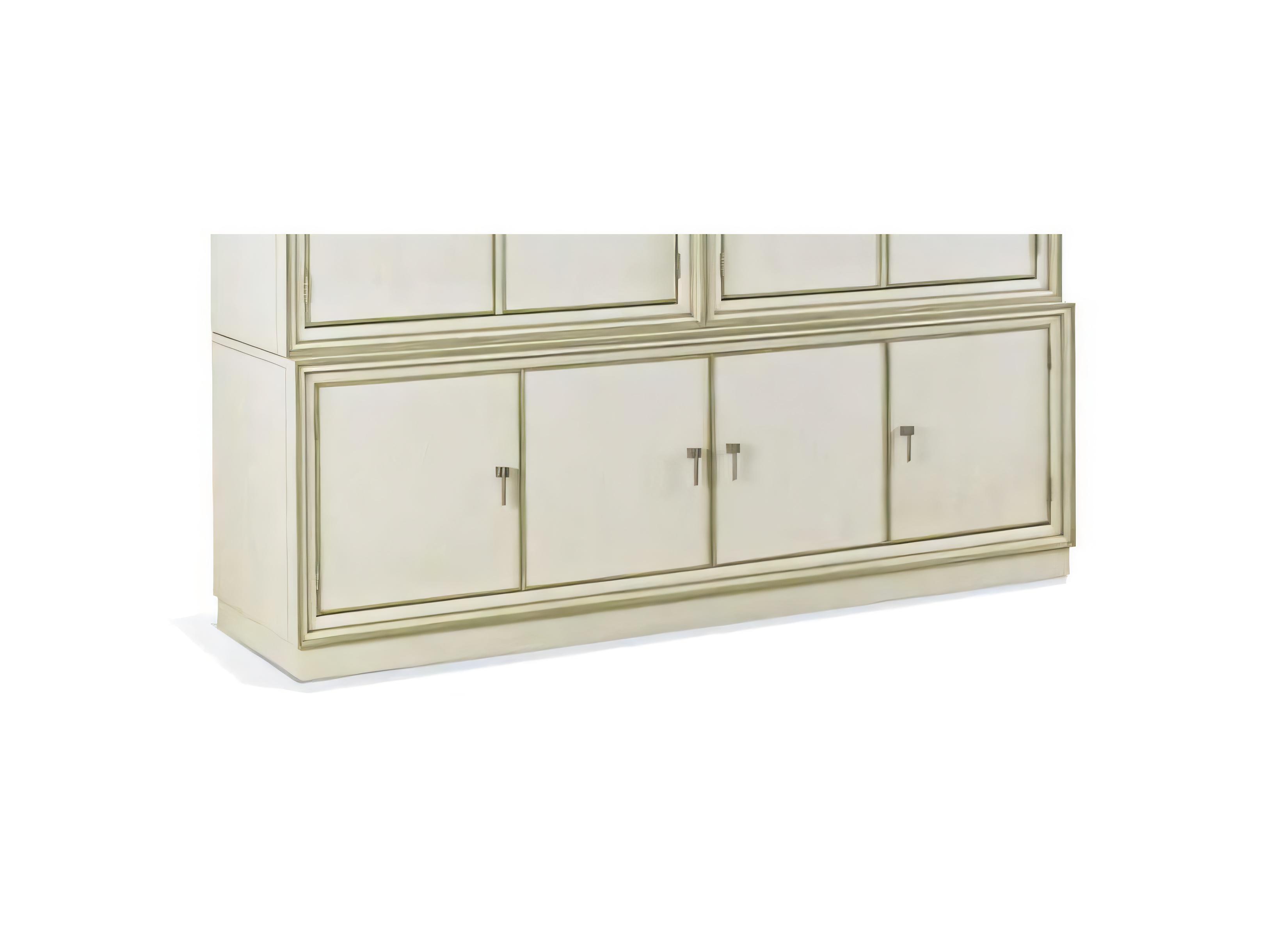 Hickory White Custom Elements Cabinet Washed Linen Maple Wood Accent Chest