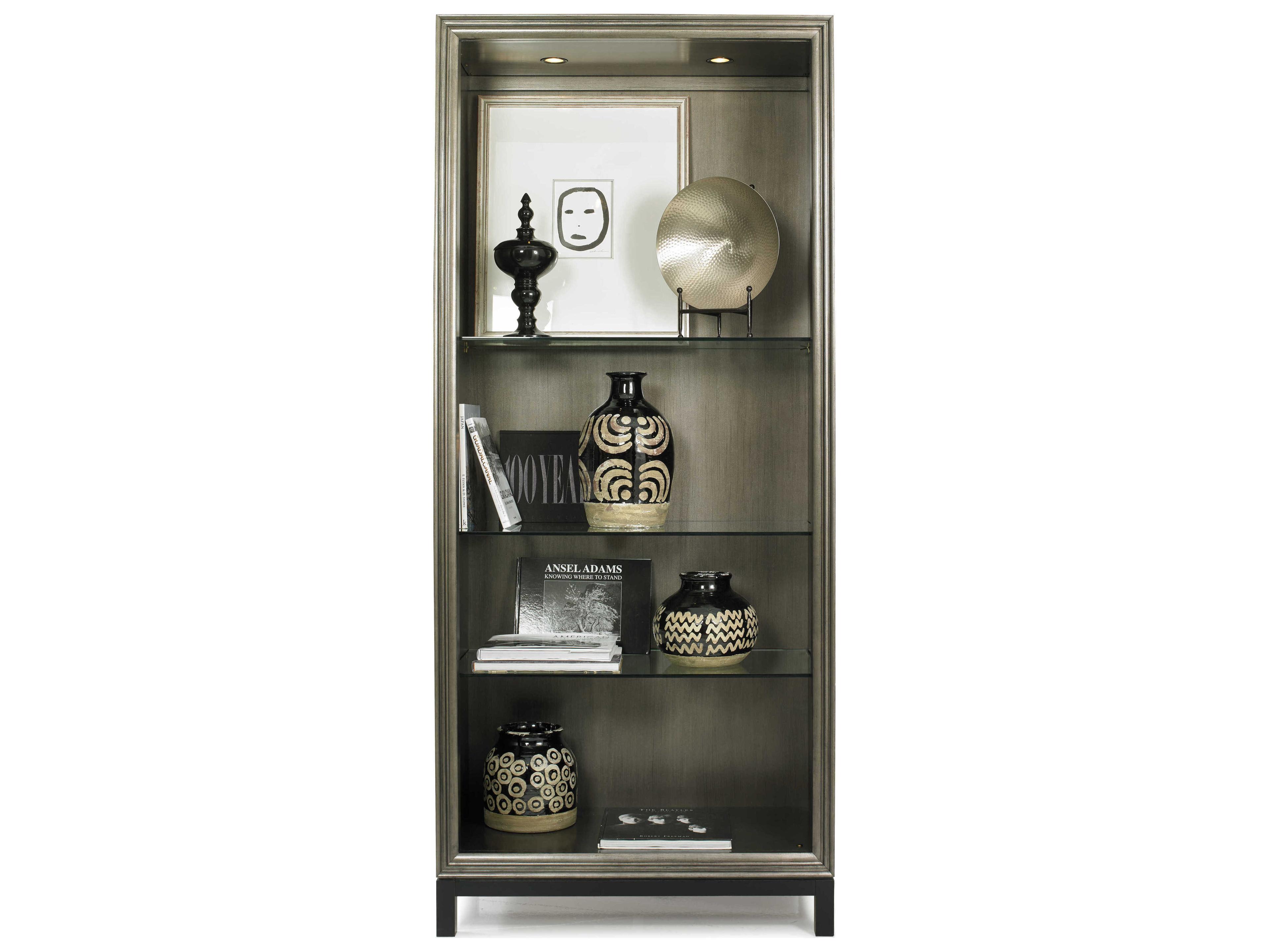 Hickory White Custom Elements Cabinet Black Nickel Bookcase