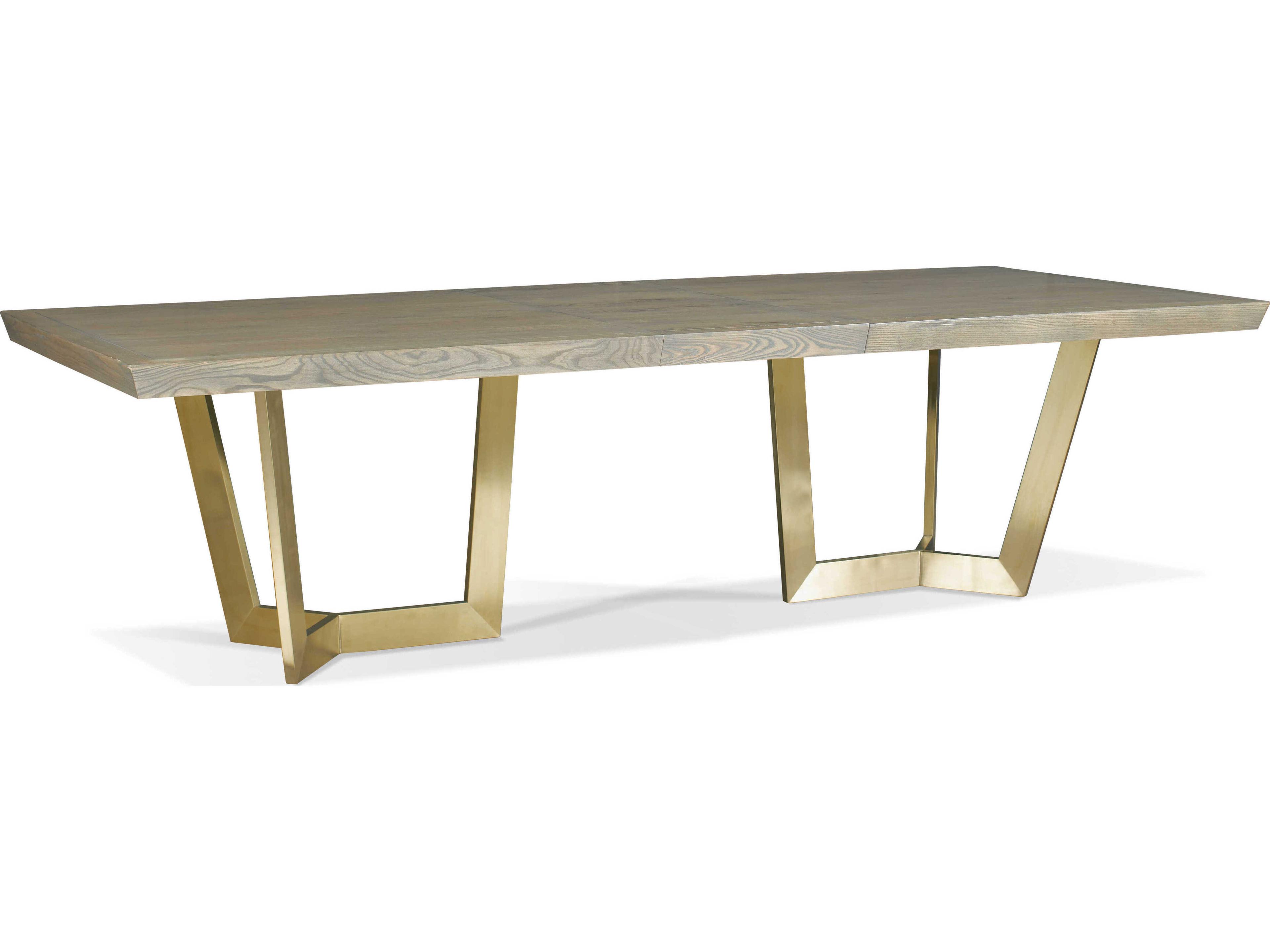 Hickory White Odyssey Rectangular Wood Washed Canvas Dining Table