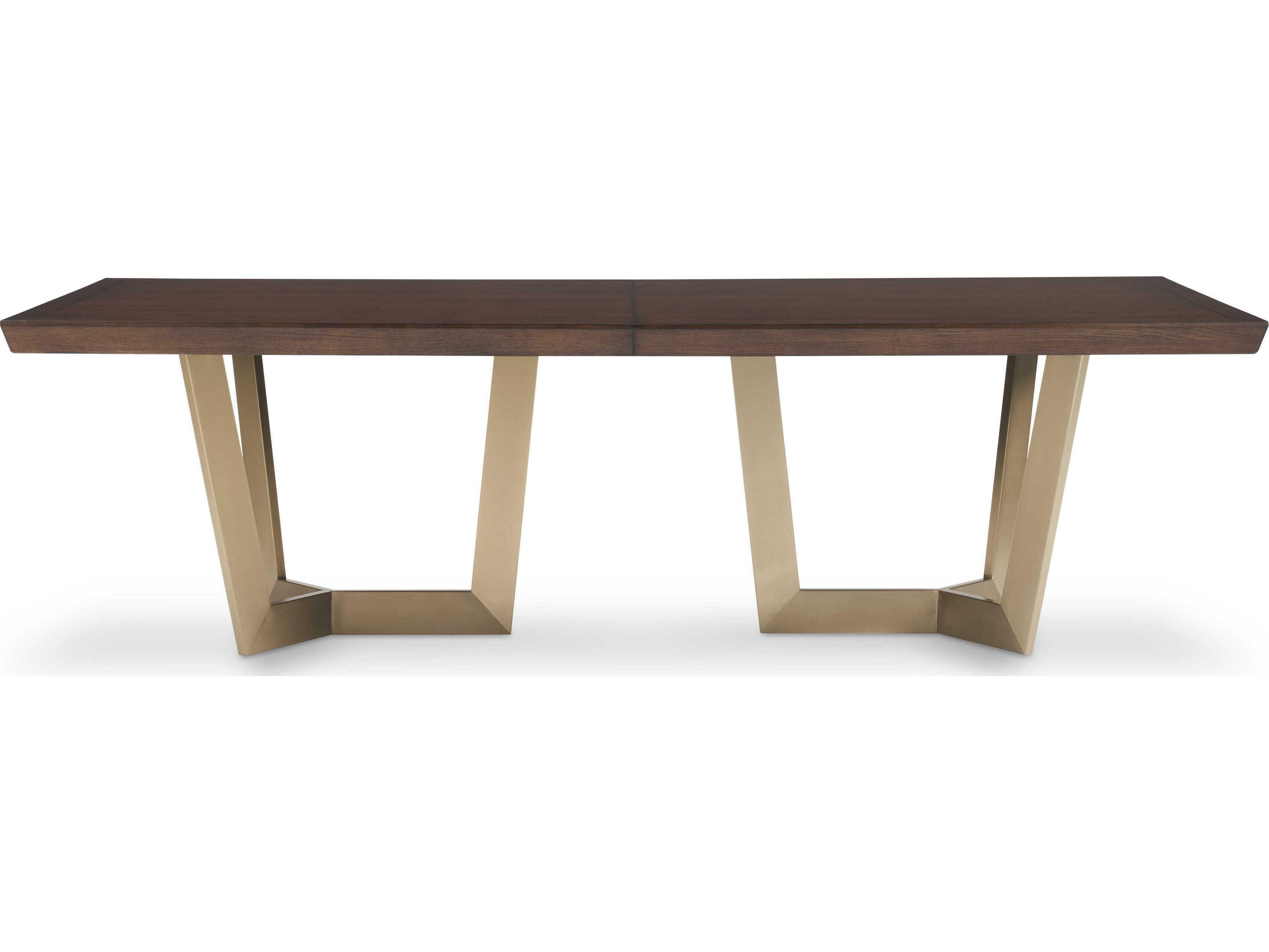 Hickory White Odyssey Rectangular Wood Modern Walnut Dining Table