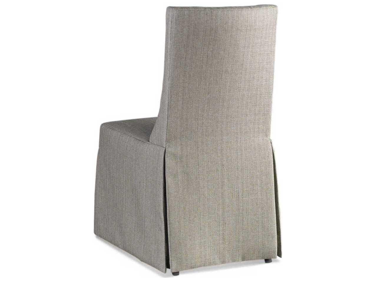 Hickory White Odyssey Hardwood Gray Upholstered Oasis Skirted Side Dining Chair
