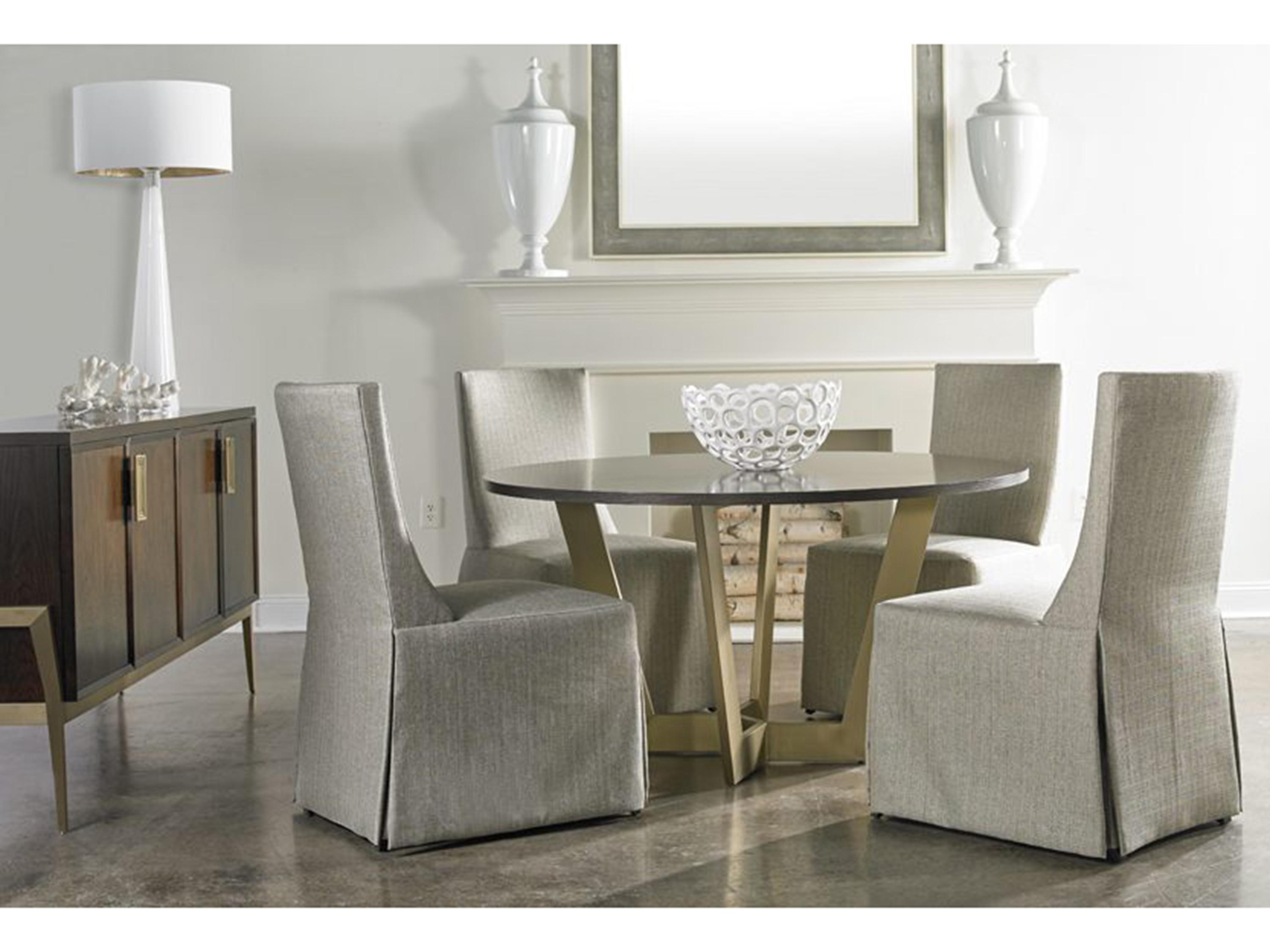 Hickory White Odyssey Hardwood Gray Upholstered Oasis Skirted Side Dining Chair