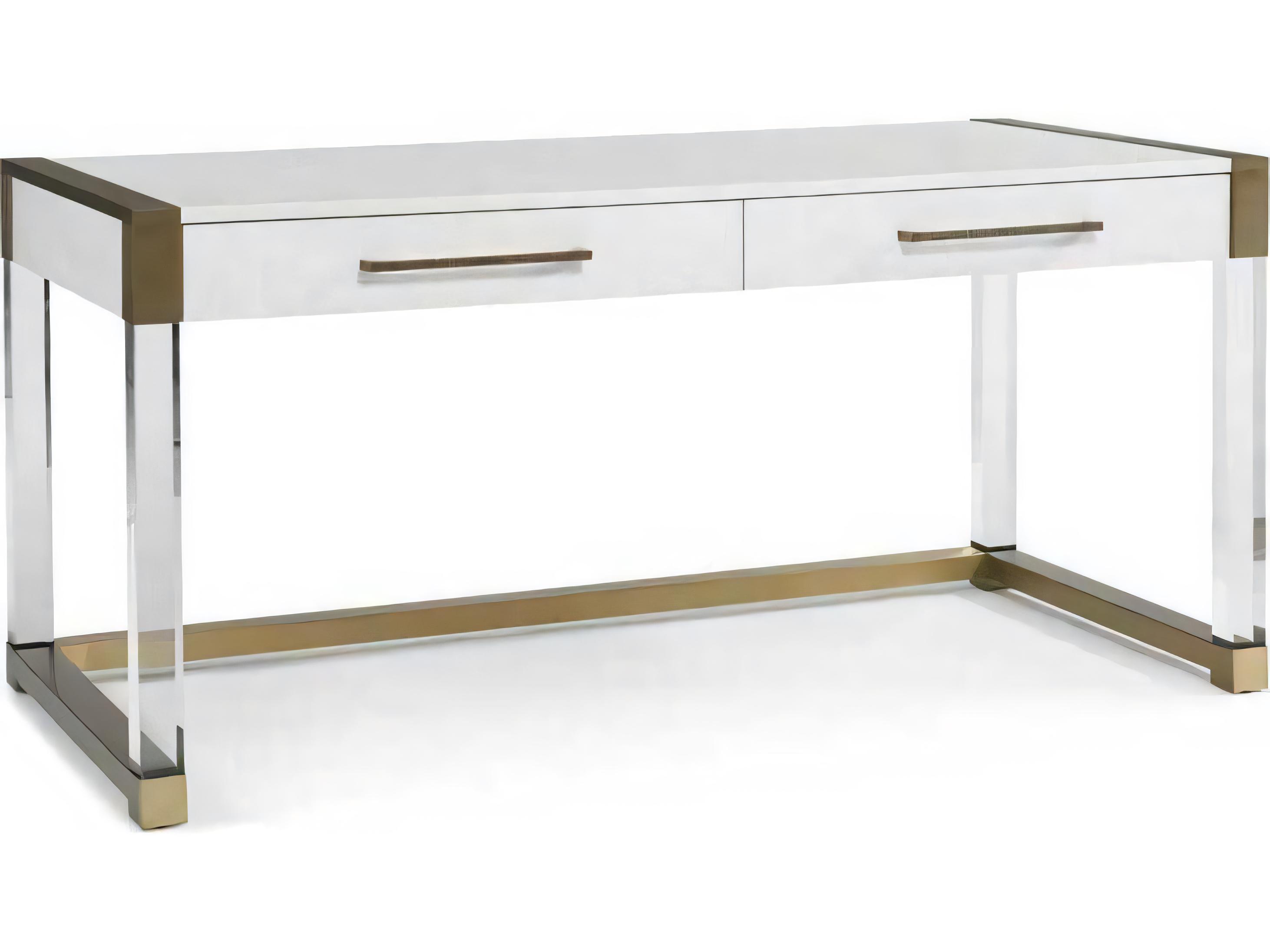 Hickory White Odyssey Brown Oak Wood Argon Acrylic Writing Desk