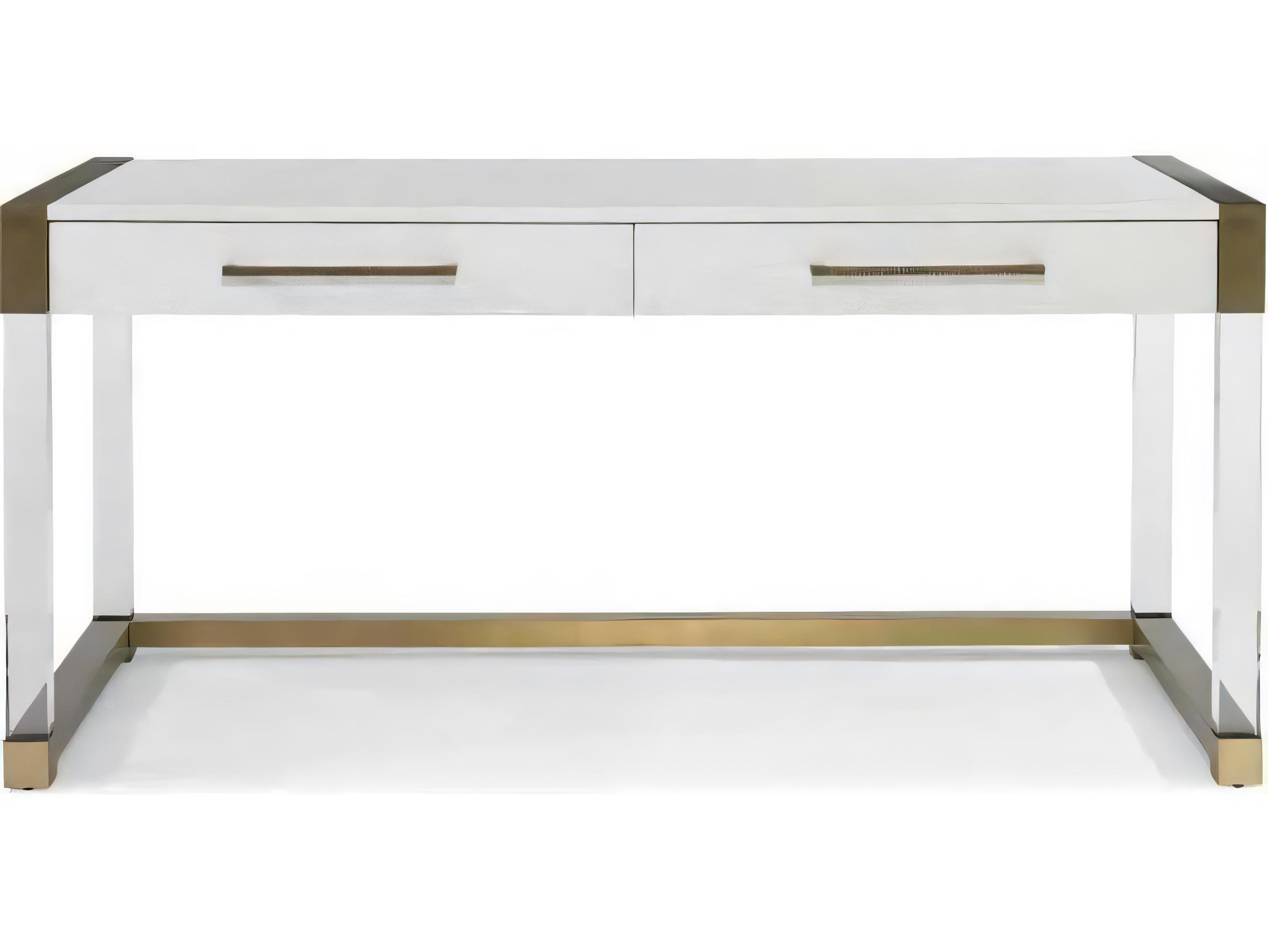 Hickory White Odyssey Brown Oak Wood Argon Acrylic Writing Desk