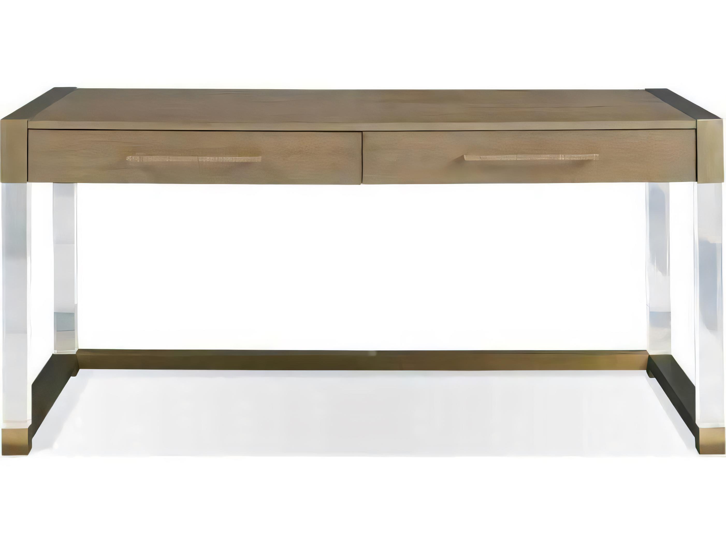 Hickory White Odyssey Smoked Ash Brown Oak Wood Argon Acrylic Writing Desk