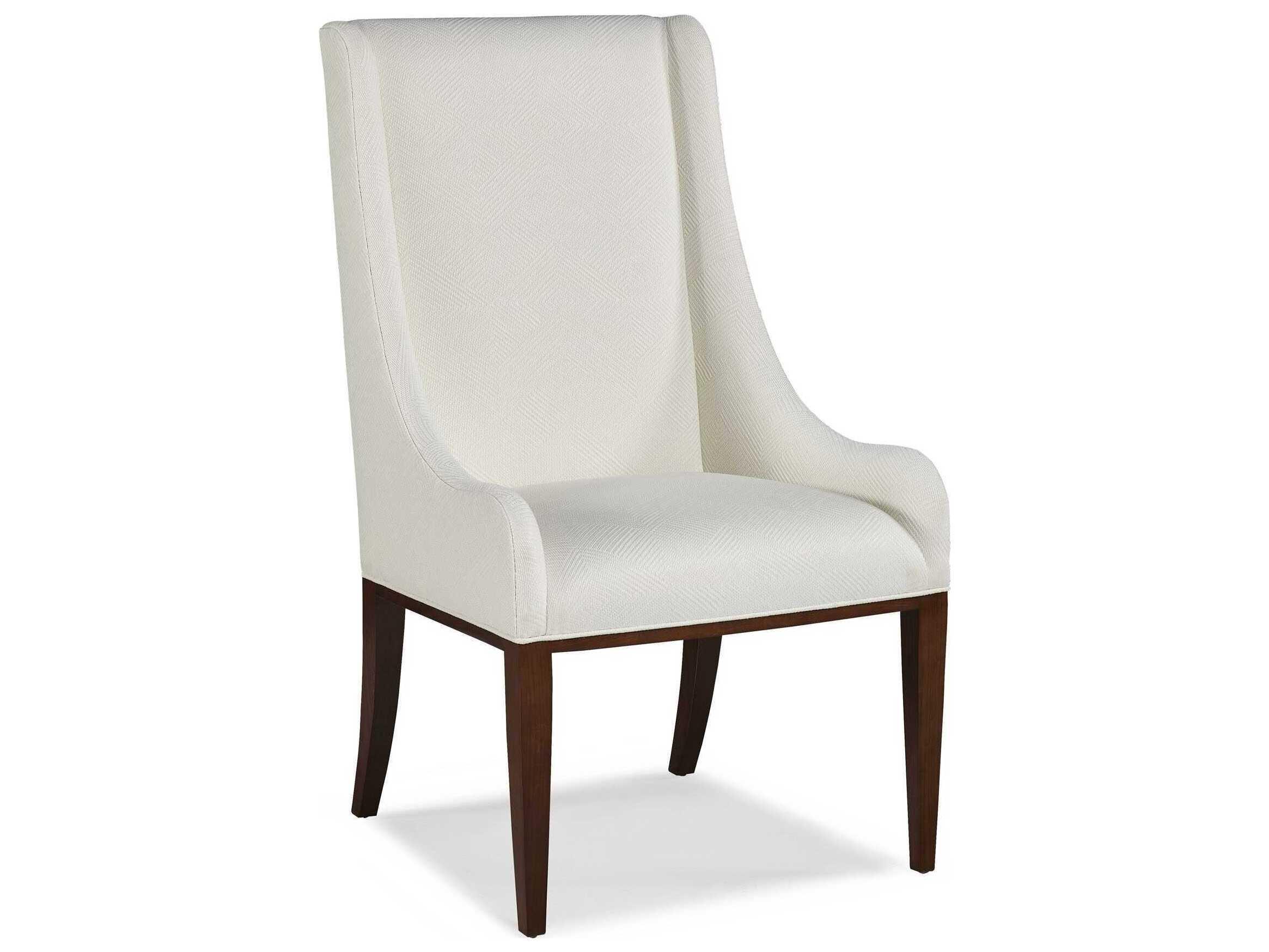 Hickory White Trellis Maple Wood Upholstered Adair Side Dining Chair