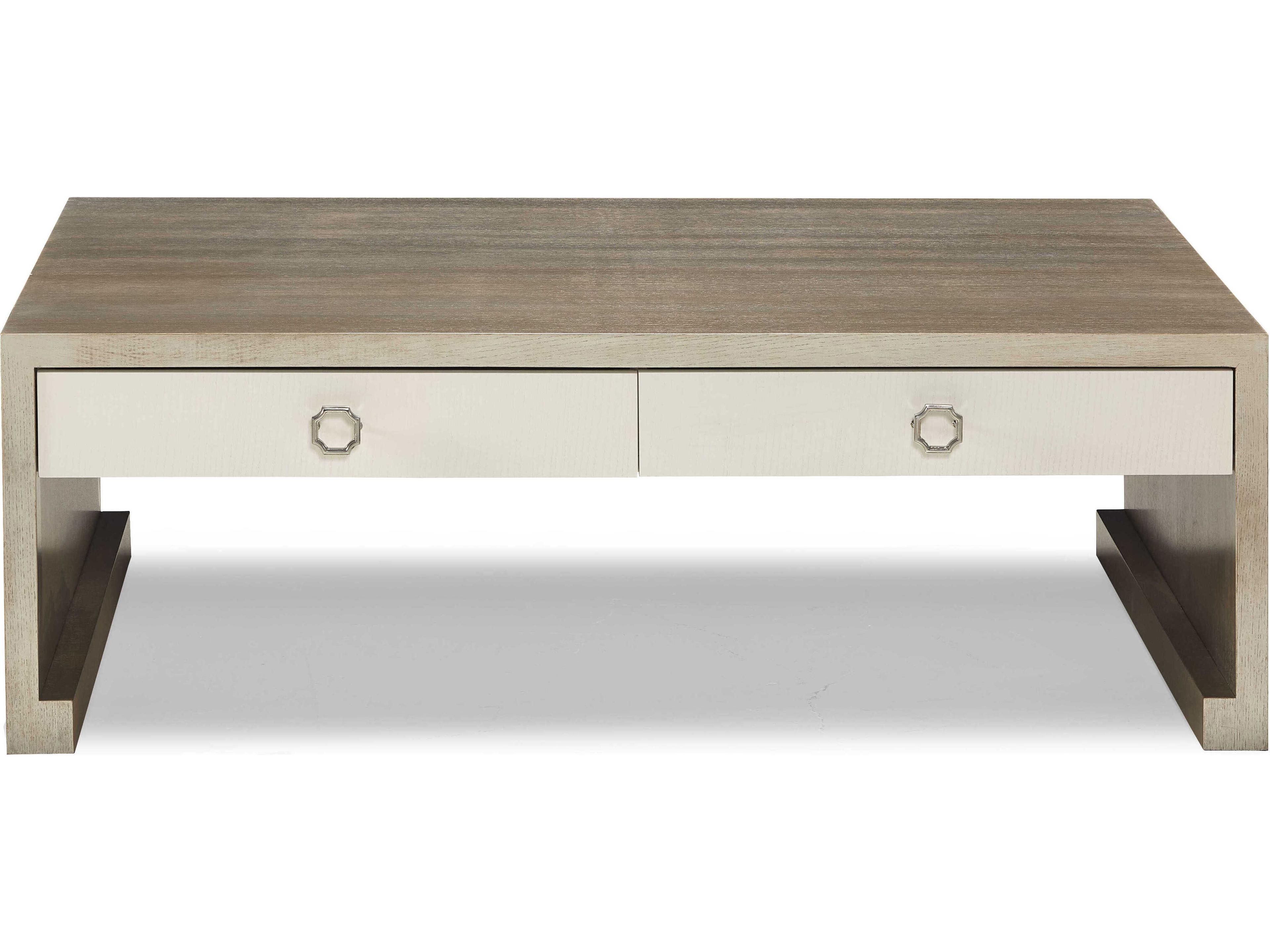 Hickory White Trellis Rectangular Wood Montgomery Cocktail Table